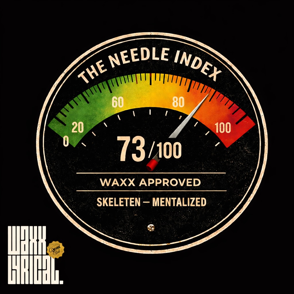 The first Needle Index result is in.
Skeleten – Mentalized
📊 73 / 100
Waxx Approved.
‘Deep Scene’ takes the crown.
Hypnotic was the word of the month.
64% said it hit deeper on vinyl.
Next month, we go again!
#WaxxLyricalTheNeedleIndex