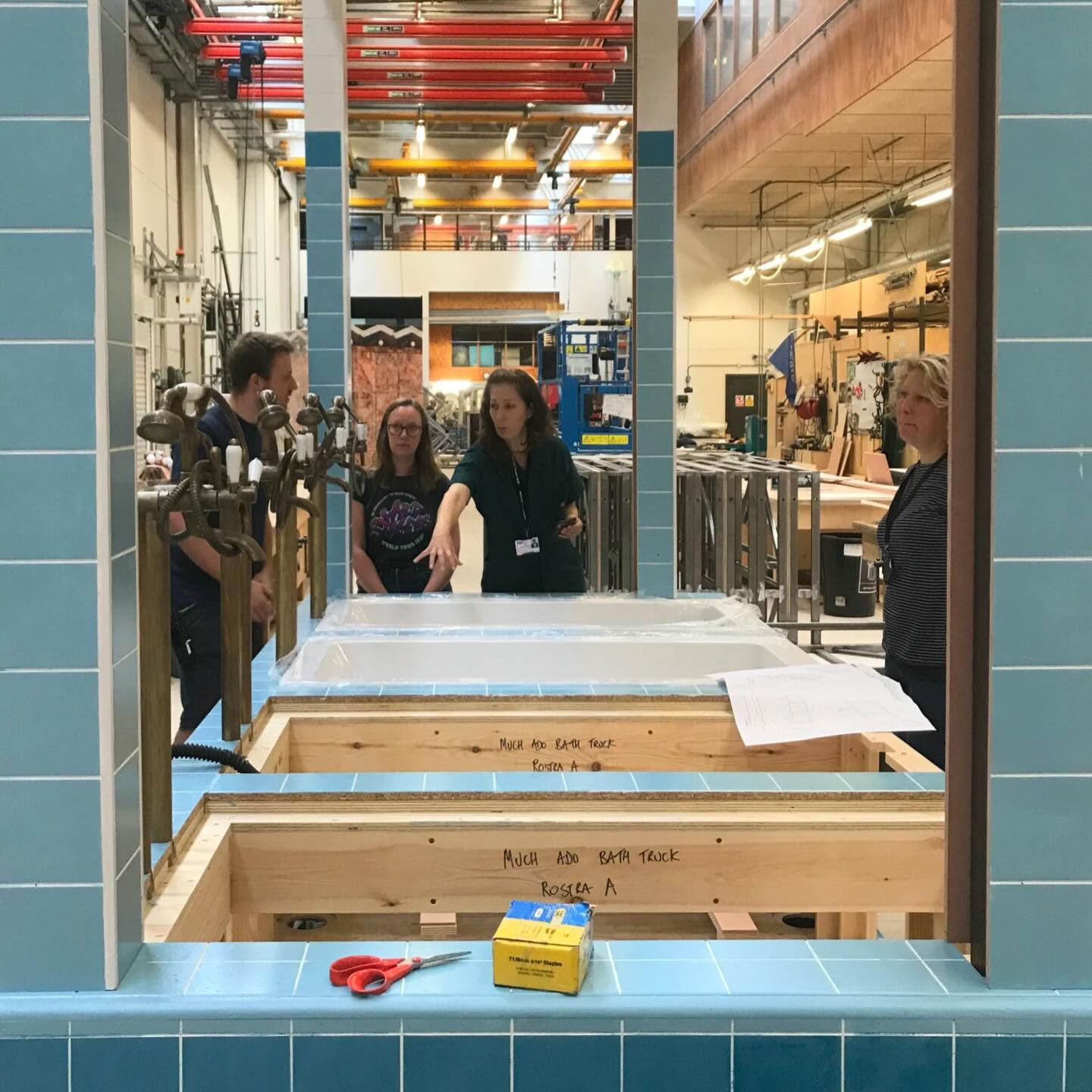 Thrilled to be heading back to the National this season to design the set forThe Story by Tracy Scott Wilson- directed by the brilliant @clint_dyer_ . To celebrate, I’m sharing a few glimpses from one of my past collaborations with the National Theatre - behind-the-scenes shots from the 2022 design and build process of Much Ado About Nothing.