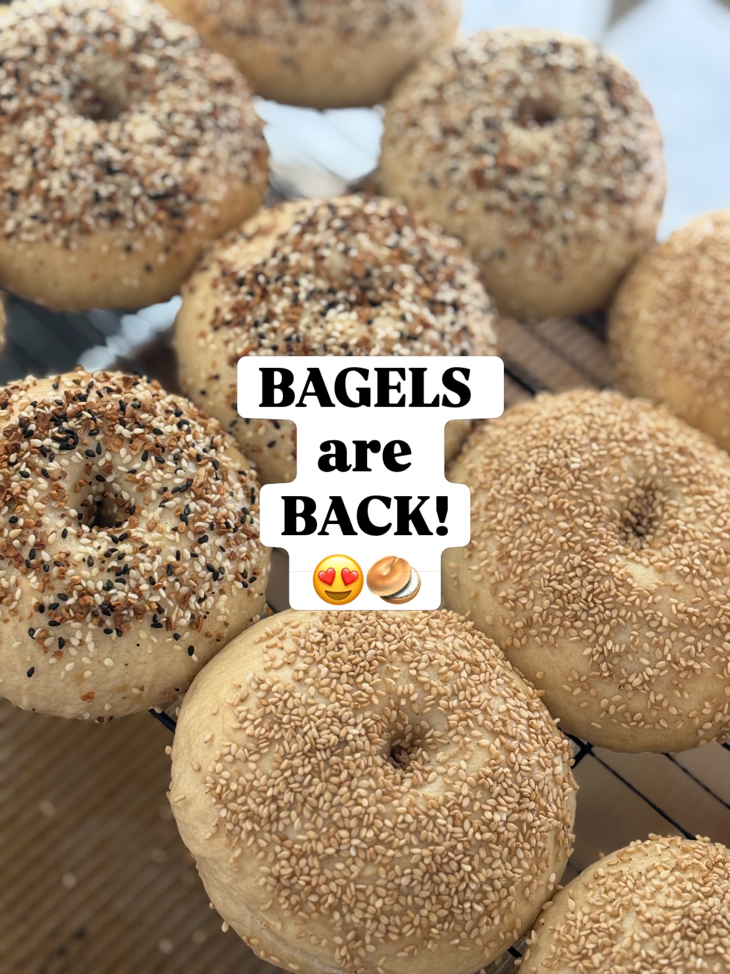 Can we get a “hell yeah!”? 🥯 Okay, so… our bagels needed to take a bit of a break because the cold temps a few weeks ago really did a number on their fermentation and we just weren’t super happy with how they were coming out. Bagels are a joy to make… but also a huge time suck, so the fact that they were causing more stress than they were worth led us to pulling them from the menu for a bit. But they’re back this week and ready for you to snag them up 🥰 orders for next Friday’s pick up are live over at www.hotplate.com/doughmamas.cle