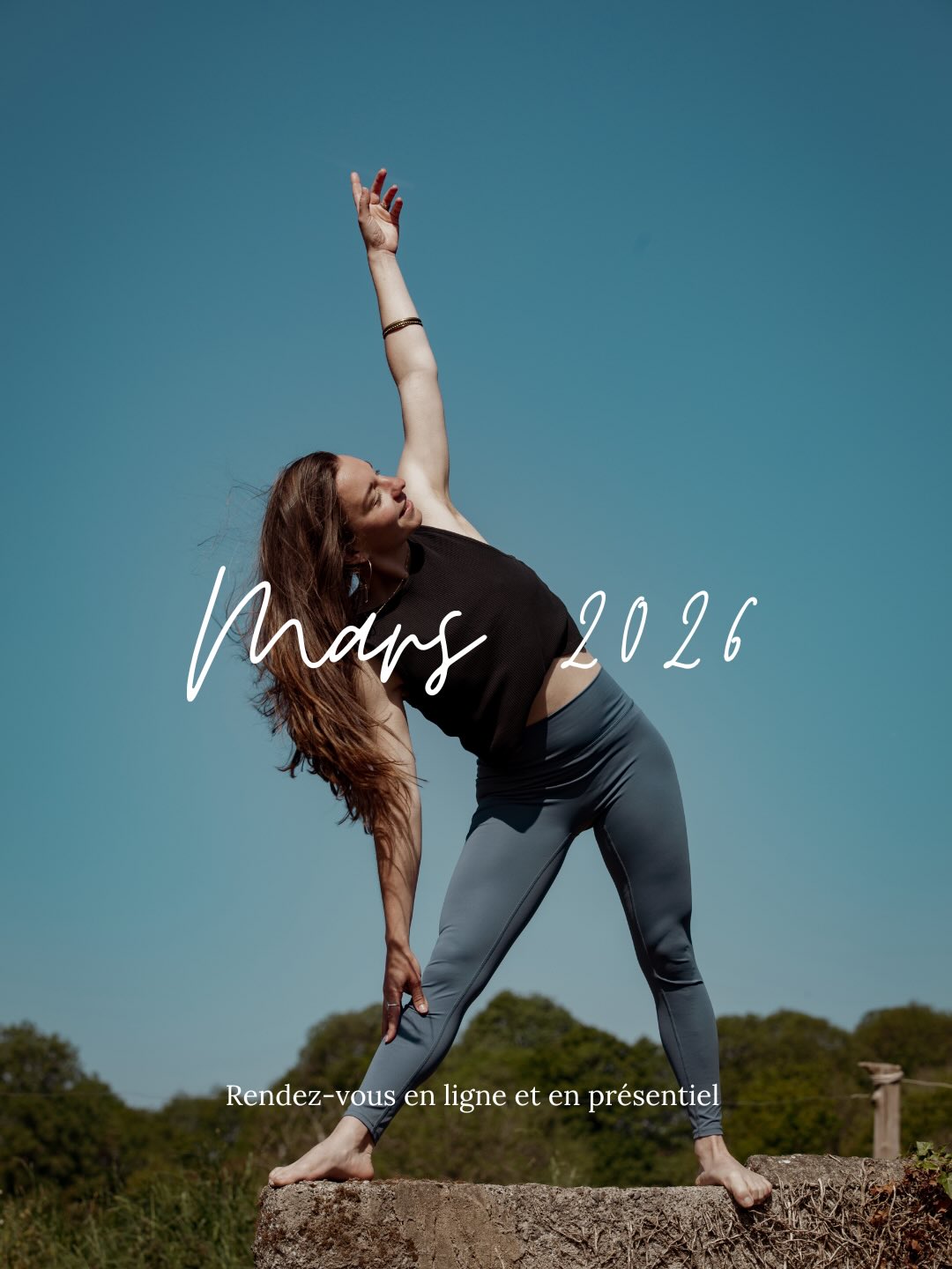 Mars arrive et il y a de quoi se réjouir !
Voici les jolis rendez-vous pour entrer dans le printemps: mouvement, méditation, auto-massage, danse etc.
🌱 5 séances gratuites pour se mettre en mouvement et éveiller l’énergie printanière
🤍 Mon atelier signature pour se connecter à nos saisons intérieures et les appréhender avec joie et sérénité
🌸 Un combo yoga et danse pour explorer le mouvement autrement, se faire plaisir et souffler un vent de liberté ➡️ erreur sur l’image: c’est le dimanche 29 mars !
Retrouvez toutes les infos en bio 🫶🏽