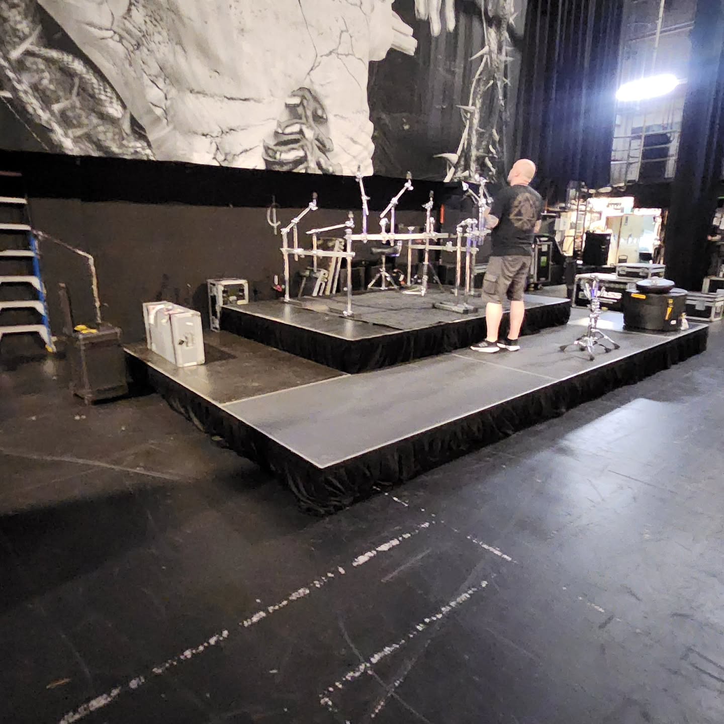 Tonight's band riser package for Behemoth's Melbourne leg of their Australian tour at The Forum.