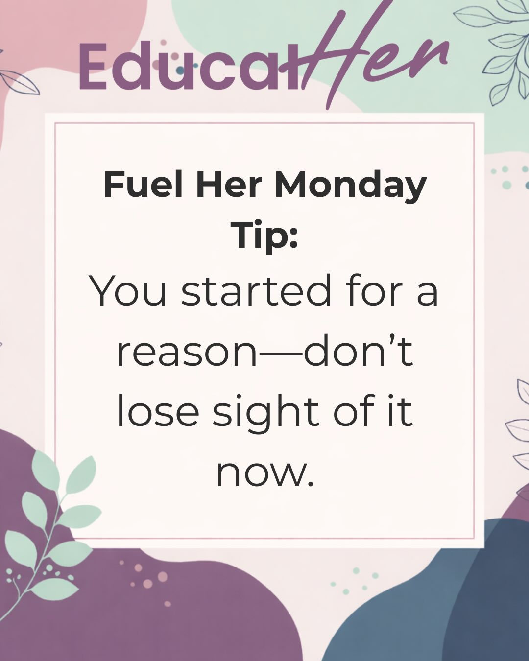 Fuel Her Monday ✨
You started for a reason.
Don’t let a hard week make you forget your why.
The goal still matters.
The vision still matters.
You still matter!
Stay committed to what you said you wanted.
Stay focused on what you’re building.
Stay connected to the bigger picture.
You didn’t come this far to slow down now.
Keep going!💪🏽💕
#FuelHerMonday
#StayFocused
#PurposeDriven
#KeepGoing
#WomenInLeadership
OwnYourJourney
SheBelongs