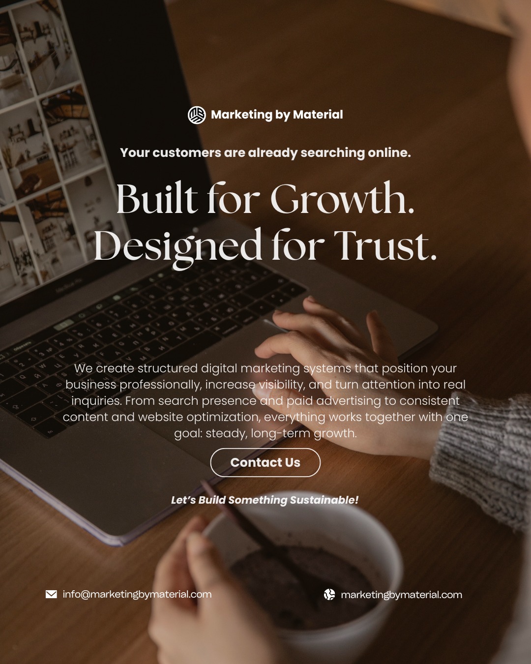 Built for Growth. Designed for Trust.
Your customers are already searching online.
The real question is — will they find you?
We don’t just post content.
We build structured digital marketing systems that increase visibility, strengthen credibility, and turn attention into real inquiries.
From Google search and paid ads to consistent social media and website optimization — everything works together with one purpose: sustainable, long-term growth.
You focus on running your business.
We build the marketing engine behind it.
Ready to grow the right way? DM us.
#DigitalMarketing #SmallBusinessGrowth #ClinicMarketing #BrandStrategy #SEO #GoogleAds #SocialMediaMarketing #MarketingAgency #VancouverBusiness #GrowYourBusiness