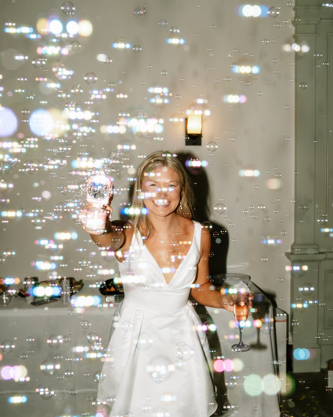 Brides energy: unmatched. ⚡
Also, the bubble gun vibes are everything.
