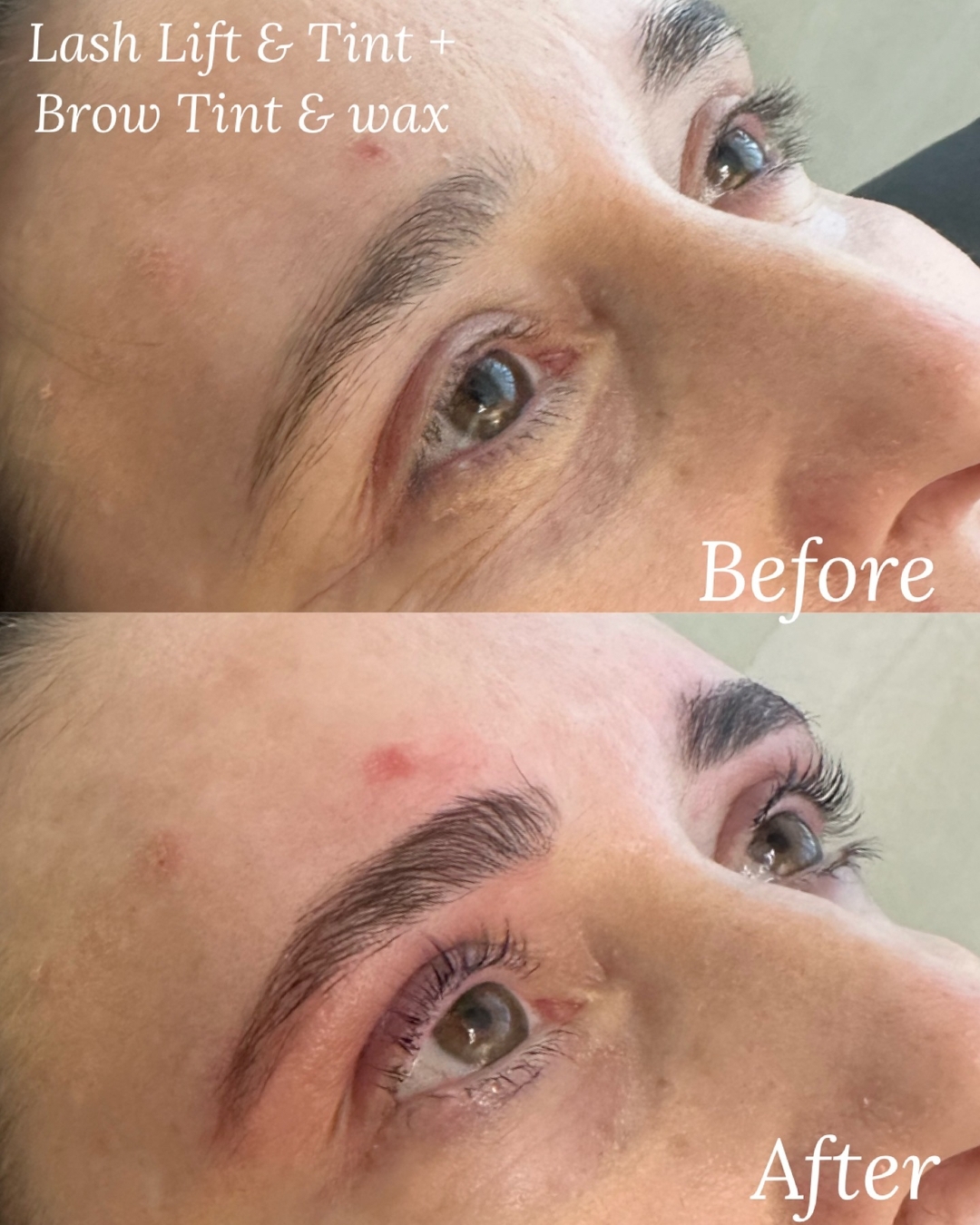 She just wanted her brows to be a little neater and she was so surprised about how long her natural lashes are! These services require little to no maintenance and last up to 8 weeks!