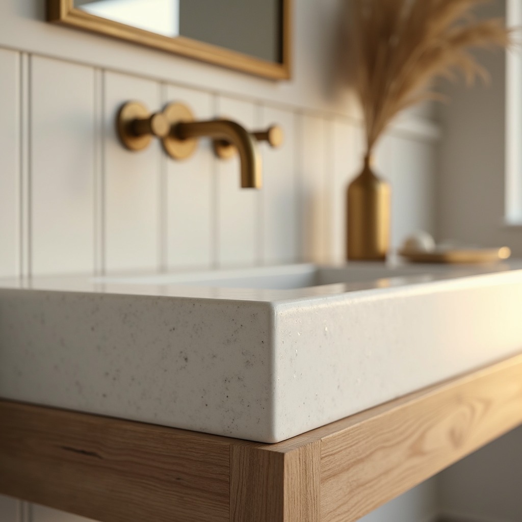 VJ paneling that invites a second look, honed stone that softens the space, aged brass that warms every touch, and timber joinery that grounds the room — it’s the quiet details that make a home feel considered.
I am drawn to materials, texture, and craftsmanship that age beautifully and bring a sense of calm to everyday living.
Which detail would you bring into your own home? ✨
#ModernFarmhouse #InteriorDetails #WarmMinimalism #HomeRenovation