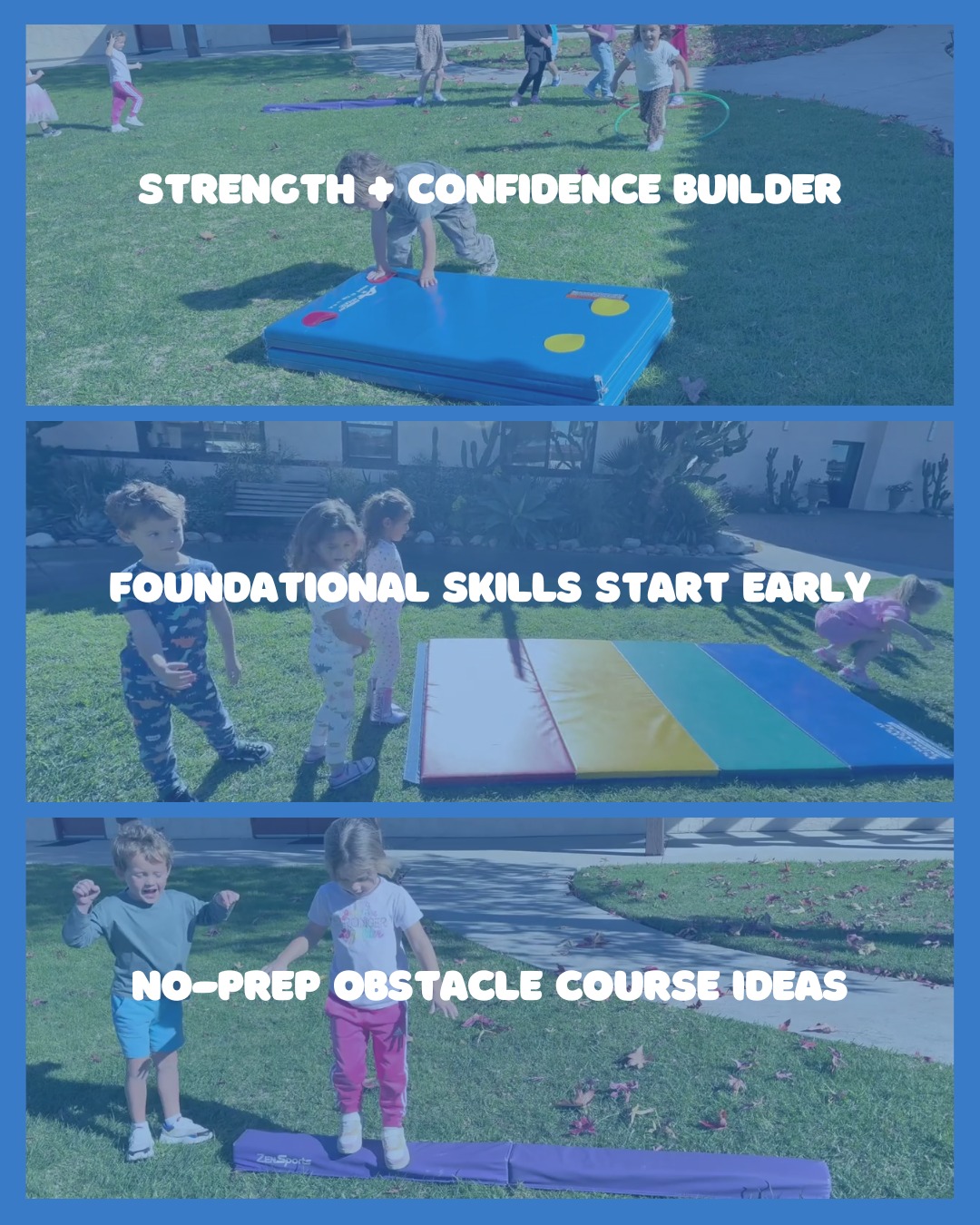 OBSTACLE COURSE IDEAS - WEEK 1
Strong bodies build confident movers.
These foundational skills support everything from play to sports to classroom focus.
Follow for simple kids movement ideas 💛
#kidsfitnesscoach #gymnasticsforkids #earlylearning #obstaclecourseideas #teacherlife #playactivities #preschoolideas