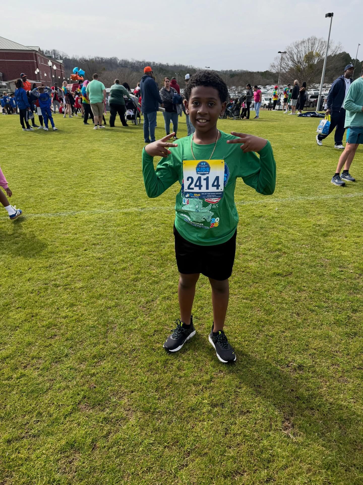 Wesley showed UP and showed OUT today! 🏁💙
My 3rd grader participated in the Blue Cross and Blue Shield of Alabama Kids Marathon and ran his mile with other 3rd graders from his school and schools all across the area. He’s been training for the past couple of months, staying consistent, and today he made it across that finish line.
We are SO proud of you, Wesley! Keep believing in yourself and keep running toward your goals, baby. 💪🏾✨