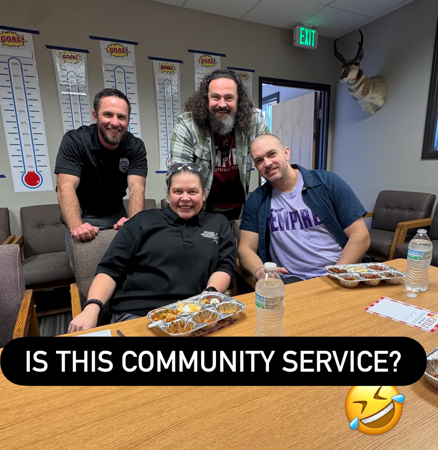 The Empire is doing our civic duty by judging a chili cookoff at the Country Probation office. The selections were amazing and the competition was FIERCE!