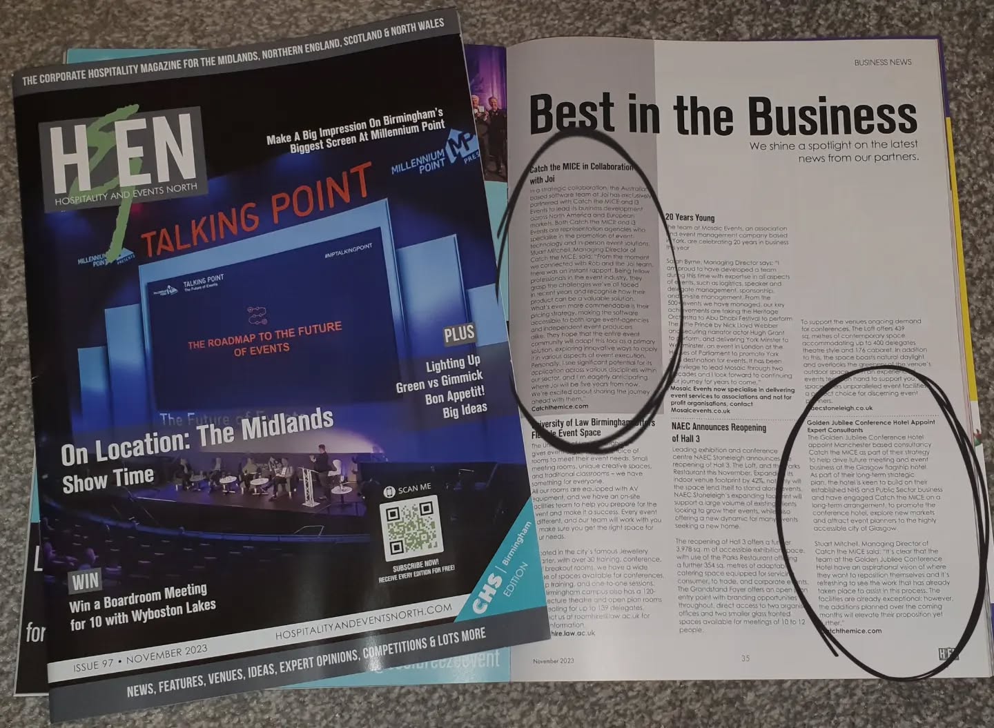 Thanks to the team Hospitality and Events North for their continued support. Read more... P35 https://www.hospitalityandeventsnorth.com/magazine-issues/hen-october-november-2023