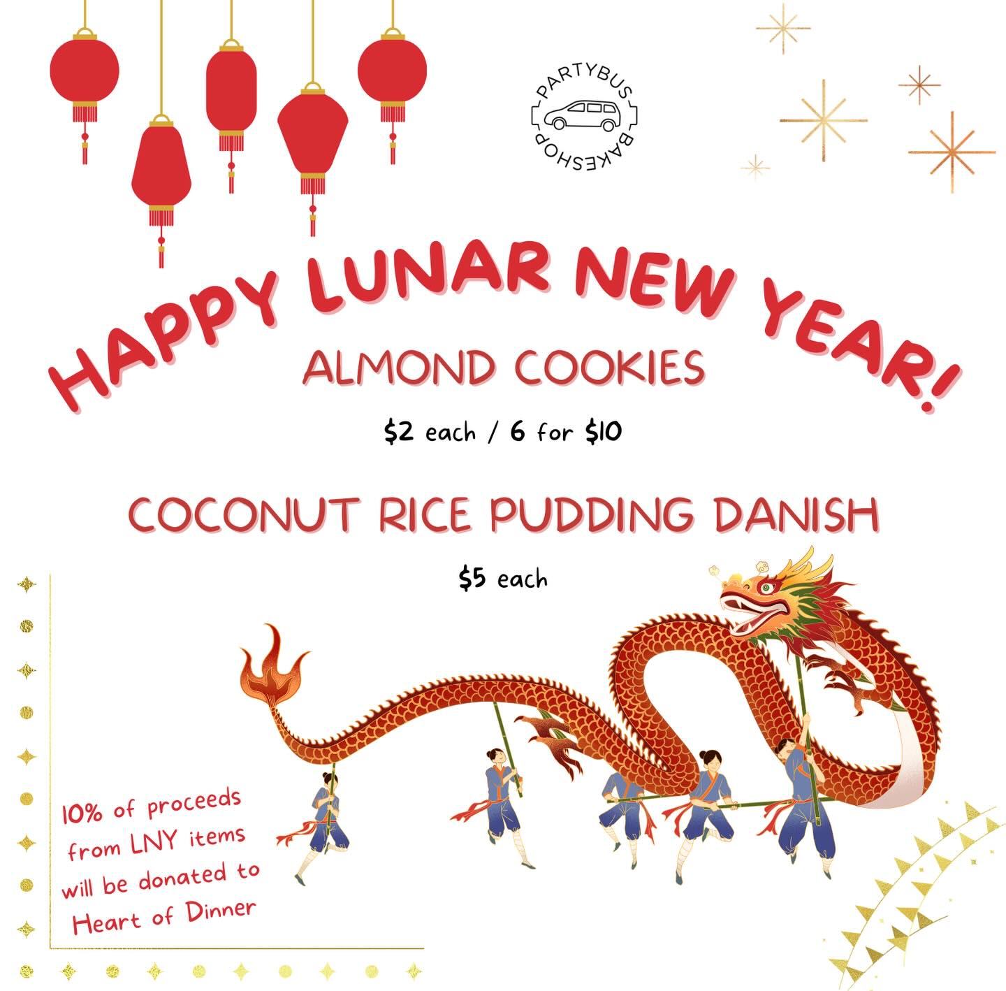 Bring on the Year of the Fire Horse 🔥🐎
Almond cookies and coconut rice pudding danish all month long ✨