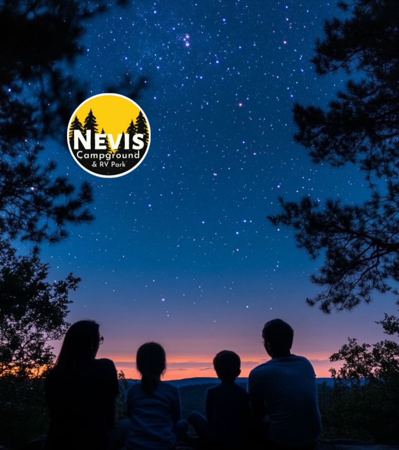 ✨There’s nothing quite like ending the day under a sky full of stars.
🩵At Nevis Campground & RV Park, the best memories are made after sunset — cozy blankets, quiet pines, and grand views of the night sky. Slow down. Stay awhile.
✔️Book your next getaway and experience the magic of camping in Nevis. Click Reserve Now on our website!