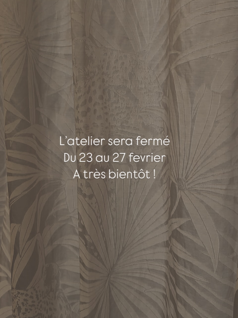 Nous prenons quelques jours de congés
On se retrouve dès le 1er mars !