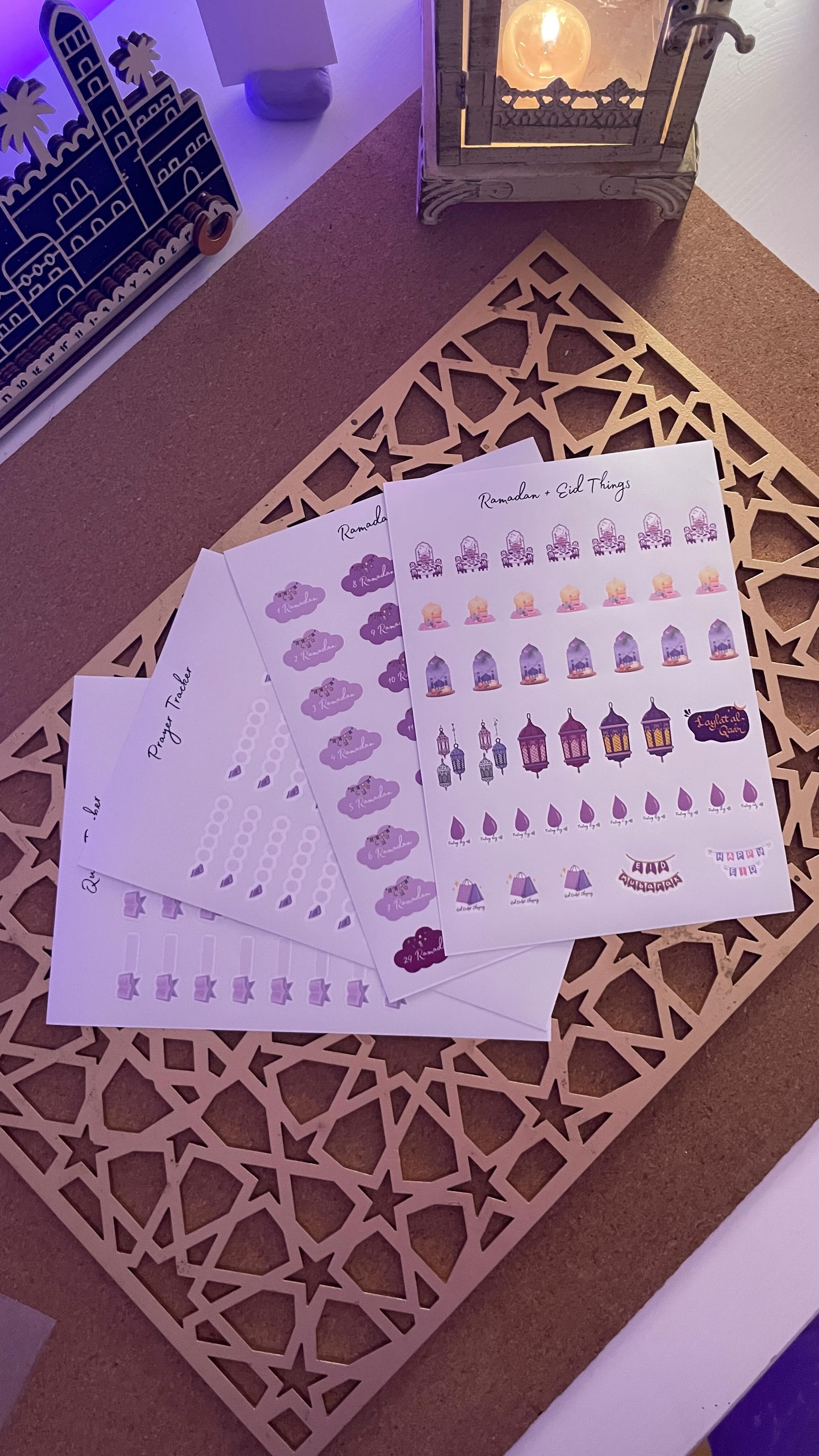Ramadan Planning never looked so cute🌙☪️
Limited Edition Ramadan Sticker pack is now live on the website and I am so grateful for @ranadesignsage for working with me to bring this magical vision to life just in time for us to make planning our Ramadan way more fun 😉😍
The pack can be used for any planner, notebook or your favorite journal to help you track your prayers, taraweeh, and your Quran reading and even your Eid outfit shopping 😉🛍️
I can’t believe I’m finally launching this pack, I’m so proud of it and I can’t wait to see how you use it 😍
Also if you like the black velvet bookmark, it’s also on the website but I’m very limited stock 😉 I wasn’t planning on making it, it just happened 🤭
Ramadan Kareem my loves ✨🌙