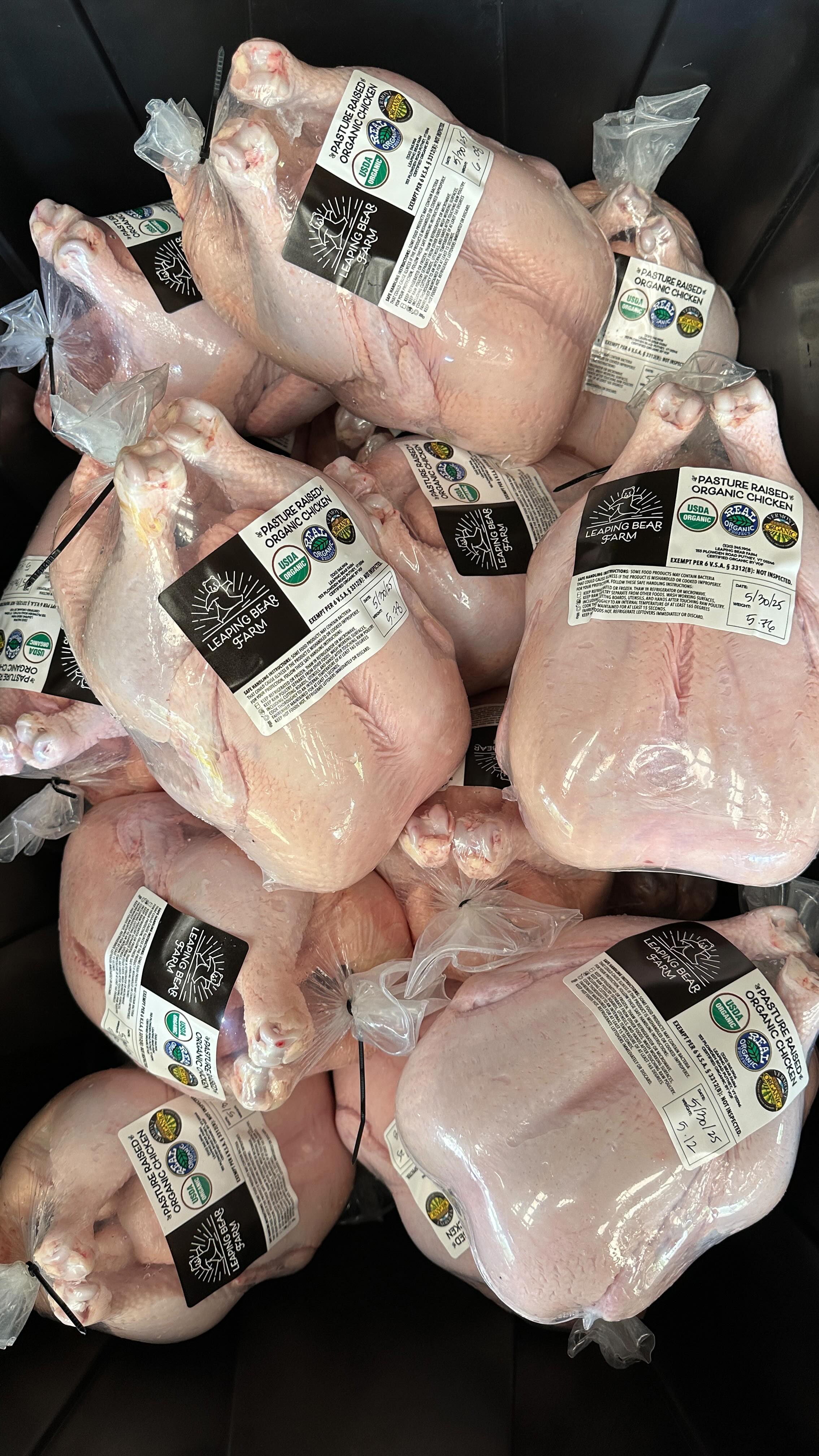 Calling all conscientious eaters 📣
Sign up now for our first ever FRESH chicken CSA!
This season we would love to invite you to our new farm in Reading, VT to participate in our very own FRESH Chicken CSA! If you haven’t experienced farm fresh, organic chicken yet it truly is a tasty treat that you will thank yourself for. Sign up for a CSA share to get fresh chicken, (or any of our other chicken products, like bone broth or pet food topper), as well as eggs and/or microgreens, all summer long. Starting June 9th, there will be 8 total CSA pick up dates, 3 weeks apart, all based around our chicken processing dates.
What is a CSA? CSA (also known as Community Supported Agriculture) connects the community directly with its local farmers. CSAs are a vital part in building a strong and resilient food system, with your purchase of a CSA share helping us fund the up front costs needed to grow this amazing food. Think of it as an investment into our success as we settle onto our new land, with the benefit of ensuring a regular supply of goodies from us:)
What we consume has an enormous impact on the world around us, and we think we’re lucky to have a chance to make a difference with every meal. How we eat is part of a larger system; the way food is grown shapes soil health, water quality, biodiversity, rural economies, and climate resilience. Every time you choose local food grown by small farms practicing regenerative, organic, agriculture, you’re making a statement about the kind of world you want to live in and participate in. We can’t do this without conscientious eaters.
We would love to build a community with you, supporting each other’s health and well being, while we work together towards a better future for food and our environment. Call, text or email us to chat about how our CSA works, we’ll answer any questions and help guide you through a choice that will work for you.