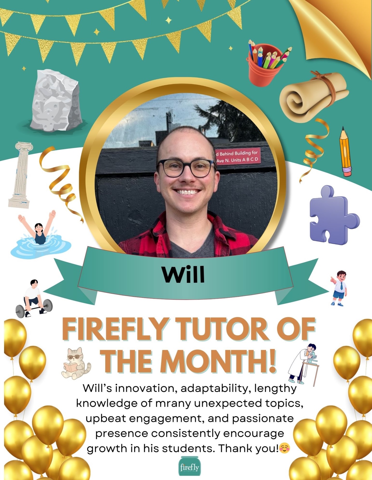 Honored to share appreciation for Will this month 🥲✨🌱