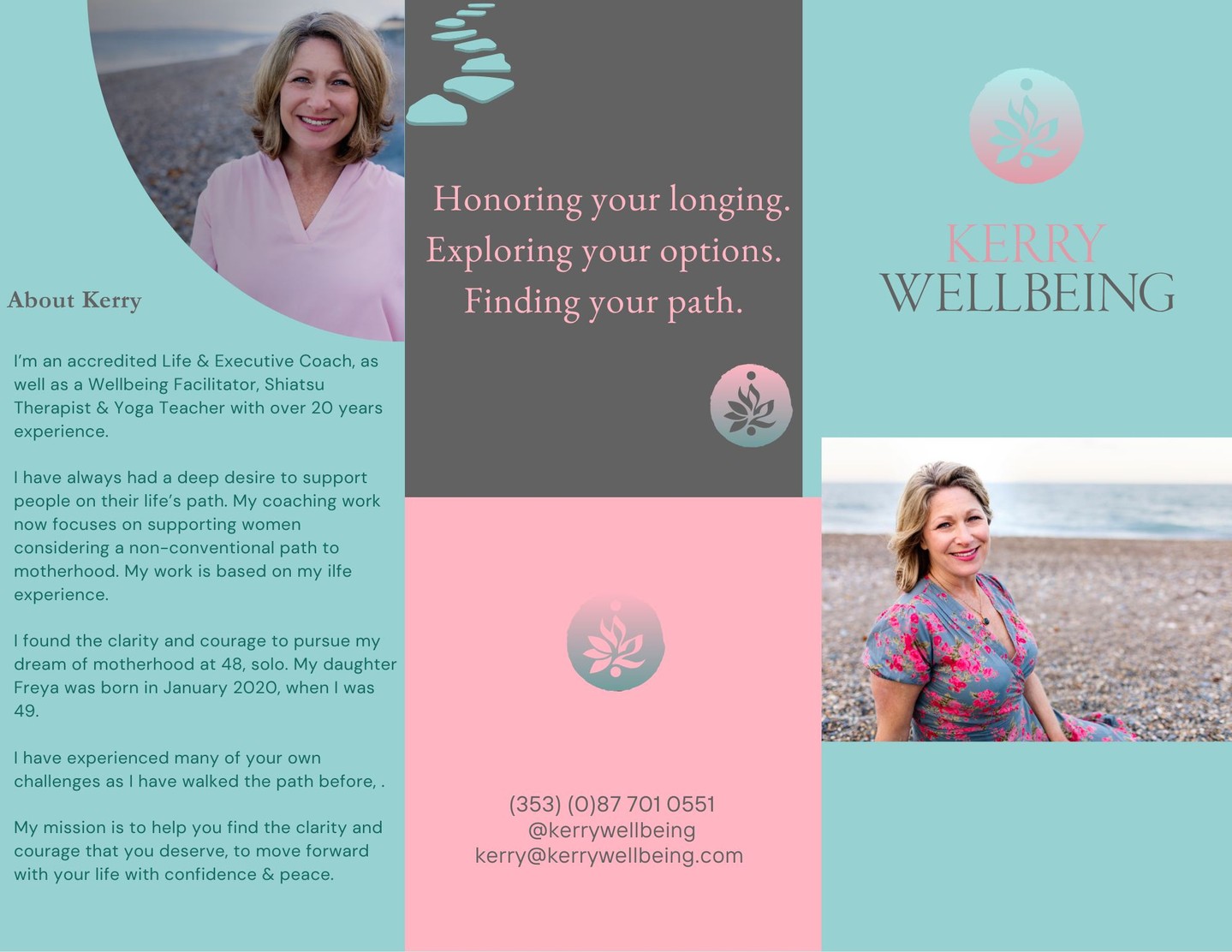 Honouring your longing. Exploring your options. Finding your path.
Longing to be a mother but your circumstances haven't been ideal?
Need some compassionate support from someone who has walked the path?
I would love to hear from you.
You are not alone.
Kerry x
