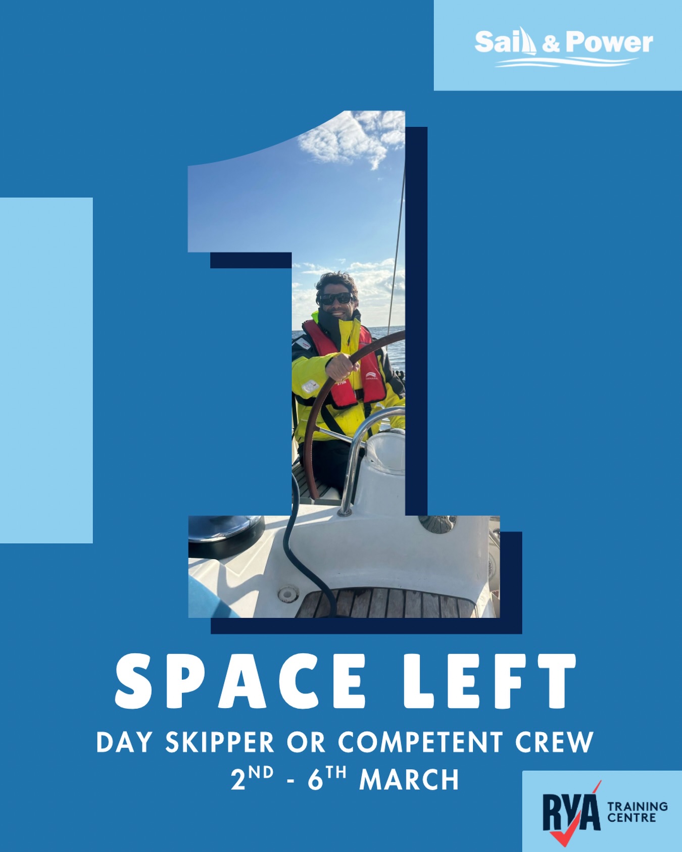 Join us onboard Jaz II on March 2nd for either your RYA Competent Crew or RYA Day Skipper Sail ⚓️🌊
HURRY ONLY ONE SPACE REMAINING!
Contact us at info@sailandpower.es or WhatsApp us for more information
Start your sailing journey now!
📞+34621089785
📨info@sailandpower.es
🌐www.sailandpoweracademy.es
#estepona #sailingspain #sailingschool #rya #ryacourse