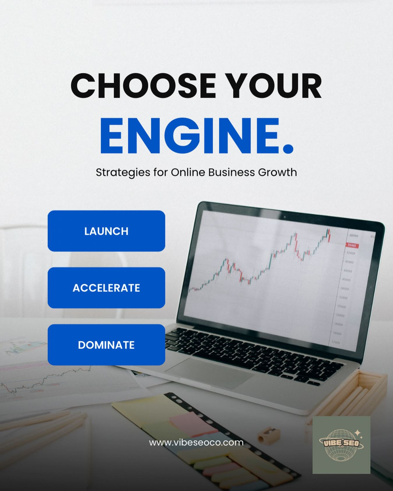 Stop idling. Start driving.
Whether you’re looking to Launch, Accelerate, or Dominate, we build the engine that gets you there.
Scale your growth at vibeseoco.com