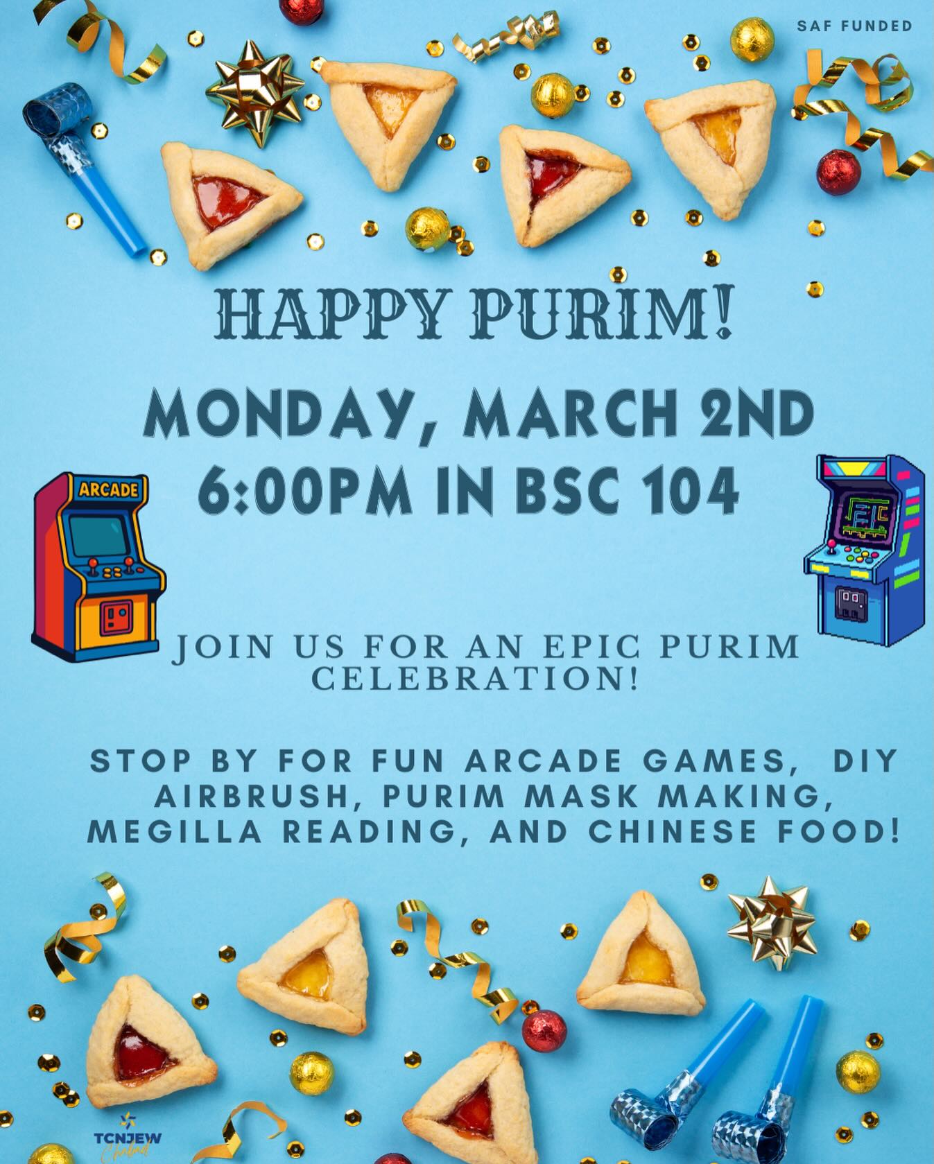 JOIN US FOR PURIM NEXT MONDAY! 🎭