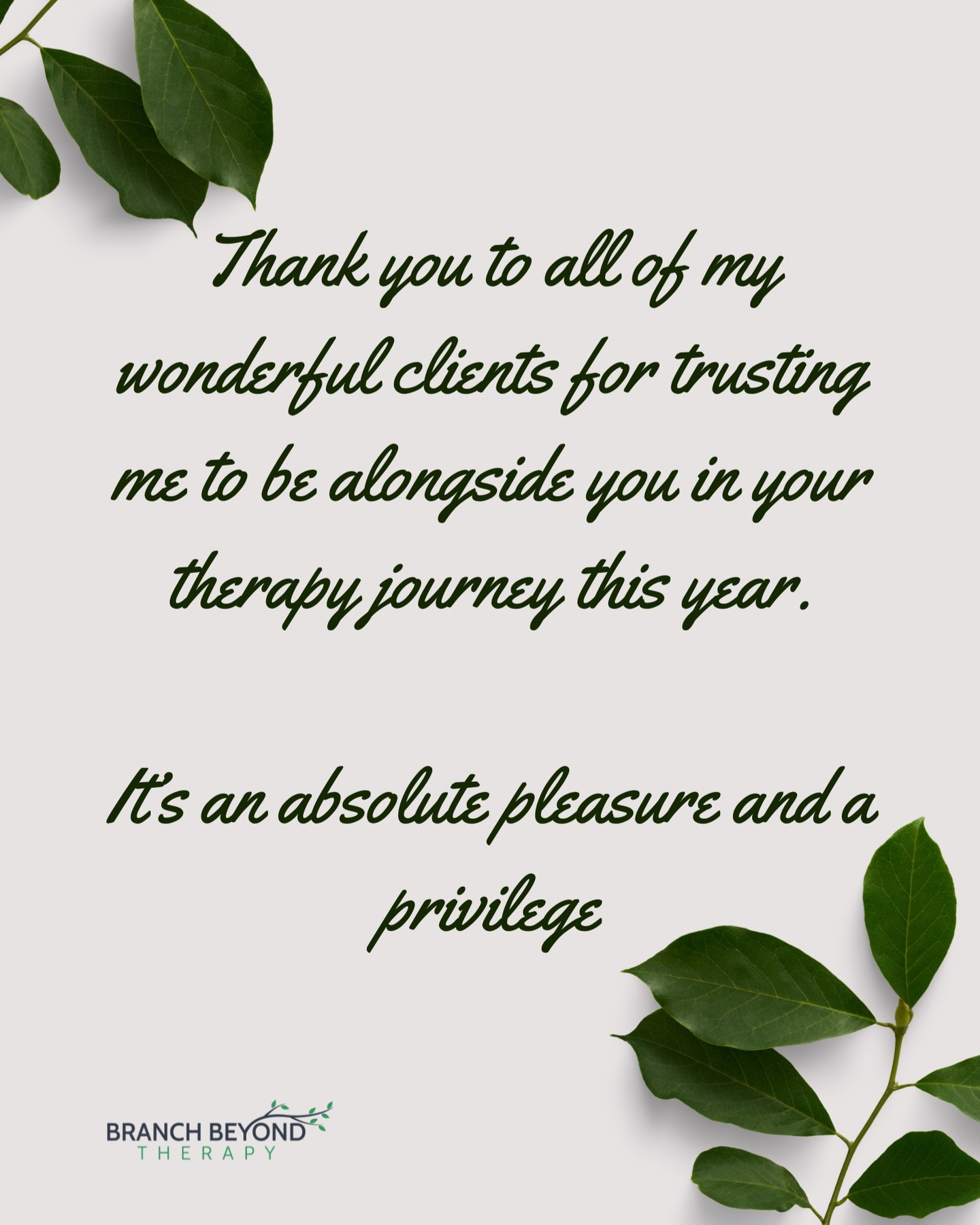 ✨ As we approach the festive break, I wanted to say a huge thank you to all my incredible clients for allowing me to be part of your therapy journey this year.
It’s both a privilege and a pleasure to work alongside you as you navigate your own goals, growth, and self-discovery.
Here’s to the courage, resilience, and commitment you’ve shown to yourselves and the process—your stories inspire me every day.
I look forward to supporting you in the year ahead ✨