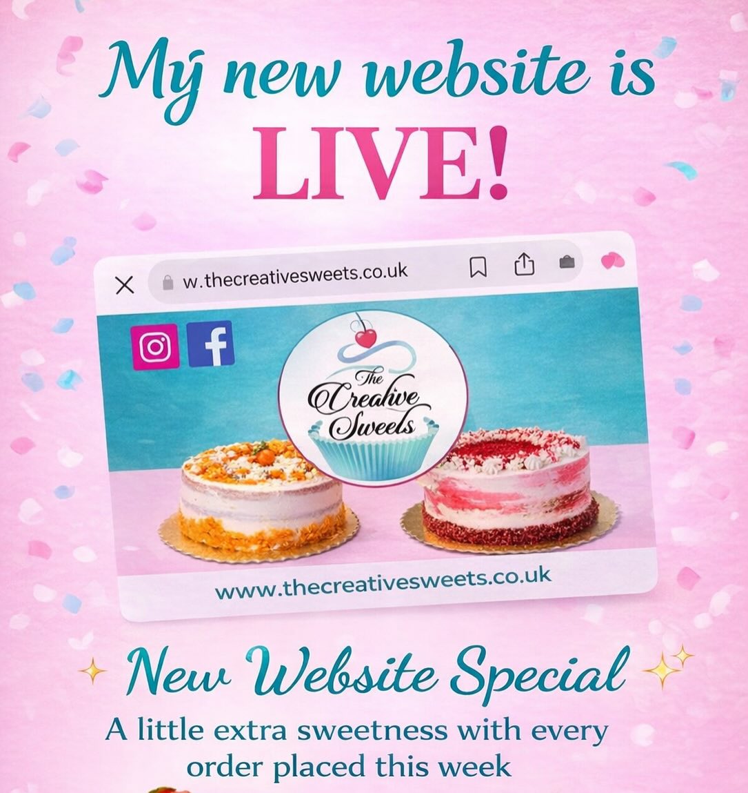 đ My new website is officially LIVE!
Iâm so excited to finally share it with you đ
Itâs still being updated with new creations, but you can already explore and get inspired.
đ www.thecreativesweets.co.uk
⨠Plus⌠a little extra sweetness with every order placed this week!
Consuelo â The Creative Sweets đ°