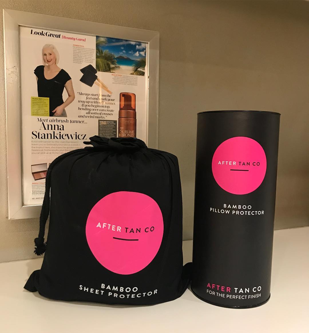 Hate ruining your bed sheets after getting a spray tan?! You will love @aftertanco. I do!! #healthyglow #tannedsheets #spraytan #afterspraytanning #afterspraytancare
