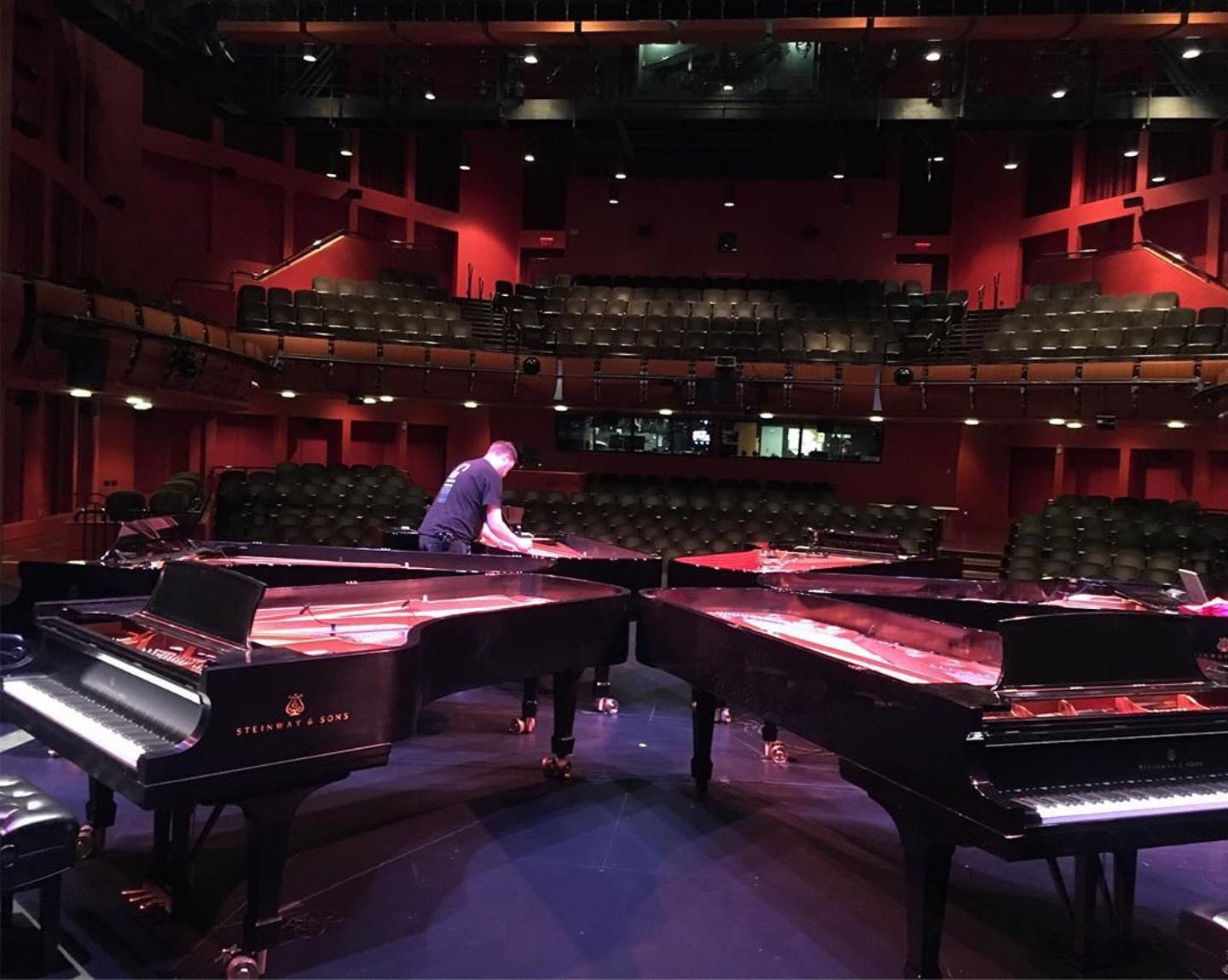 #Repost @izzypianonyc
・・・
The stage is set for tonight! @grandbandnyc @peakperfs @missymazzoli @joshuafrankel #sixpianos #juliuseastman