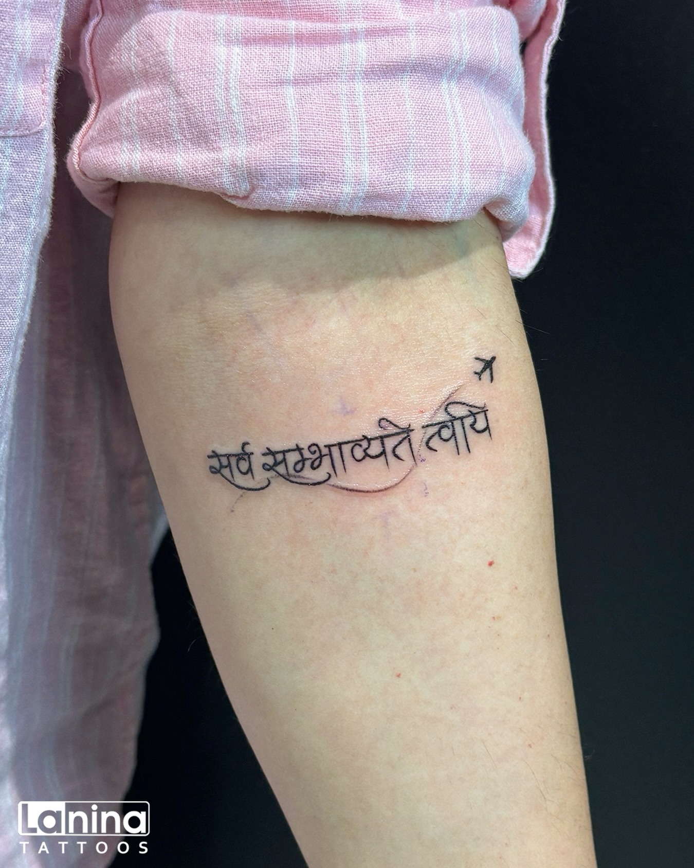 Some tattoos are small.
But the meaning stays with you forever. ✨
“Sarva Sabhyate Tvayi.”
A Sanskrit phrase that reflects belonging, purpose, and the journey of becoming.
Paired with a tiny airplane — for the ones who are always chasing horizons, discovering themselves in new places, and carrying their story wherever they go.
Minimal. Personal. Timeless.
Custom fine-line script tattoo done at La Nina Tattoos, Ahmedabad.
Tag someone who loves meaningful tattoos. ✈️
#sanskrittattoo #finelinetattoo #wordtattoo #fyp Ahmedabad tattoo tattoo India small tattoo meaningful tattoo #laninatattoos tattoo ideas reel tattoo for your page travel explore