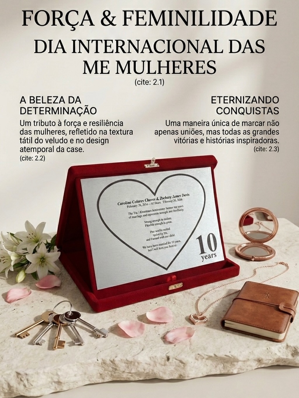 Neste Dia Internacional da Mulher, celebre a força, a resiliência e o legado das mulheres extraordinárias em sua vida com uma homenagem à altura de sua importância. 💖
Apresentamos nosso exclusivo Estojo de Veludo Premium com Placa de Alumínio Gravada. Mais que um presente, é um símbolo eterno de admiração e carinho, feito para durar por gerações.
💎 Surpreenda com elegância. Surpreenda com significado.
🎁 Link na bio para garantir essa lembrança inesquecível.
#DiaInternacionalDaMulher #HomenagemMulher #PresenteInesquecível #LembrançaEterna Legado AmorEterno HomenagemPersonalizada PresentePremium