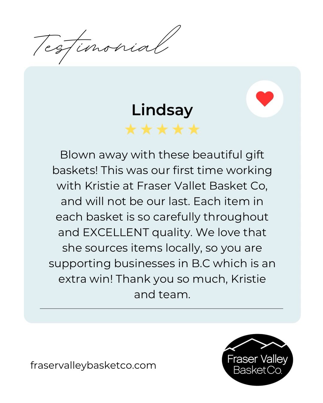 Kind words like these truly mean so much.
Every order, every basket, every detail is thoughtfully put together, and hearing how much they are appreciated reminds me why I love what I do.
Thank you to our incredible clients for your trust and support. 🧡
#ClientLove #SmallBusinessSupport #BCMade #FraserValleyBasketCo #CorporateGifting
