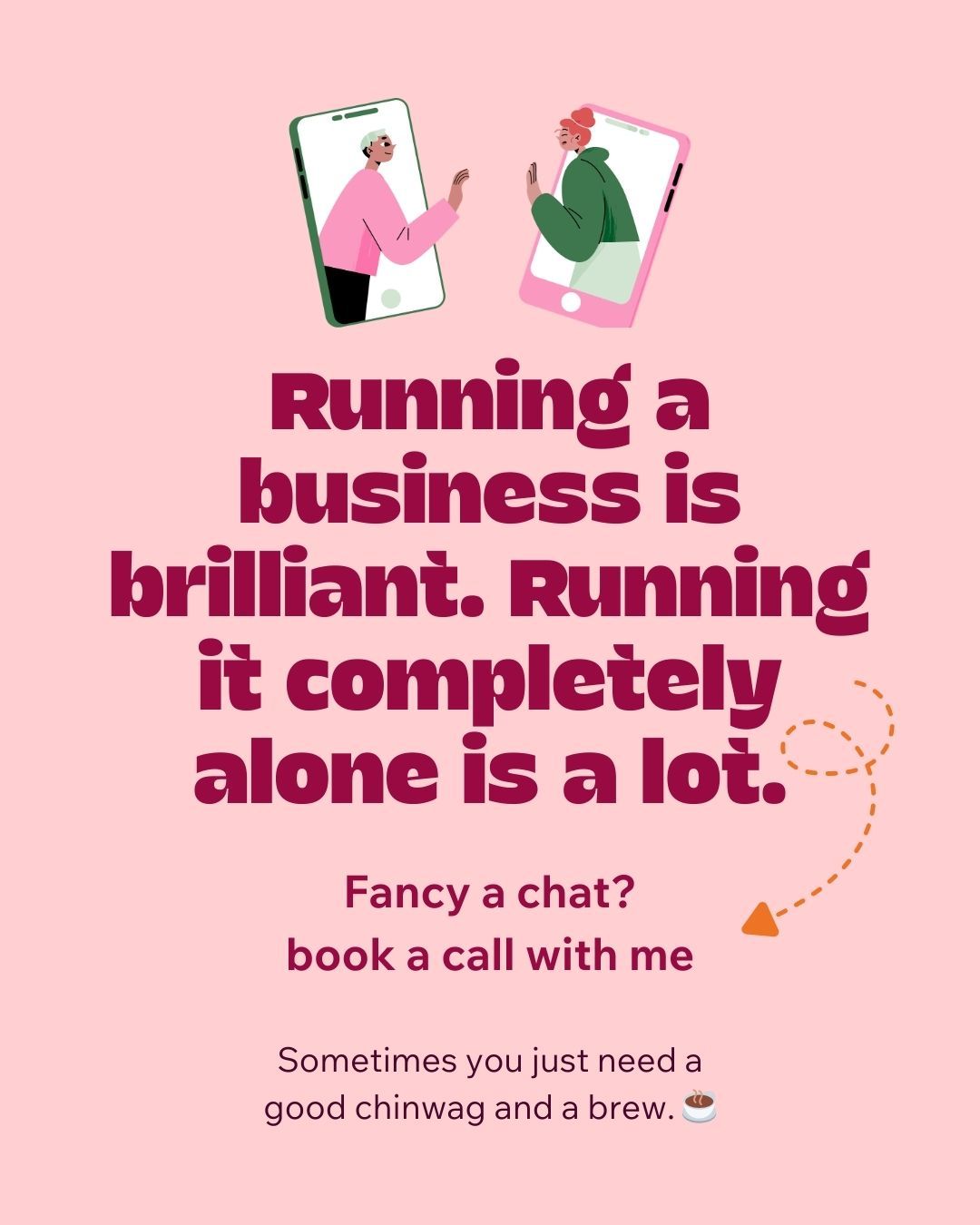 Running a business is brilliant. Running it completely alone is a lot.
Every week I keep two spots free for a proper chin wag and a brew.
No agenda, no pitch, just a good honest chat about whatever's actually on your mind. Your website, your brand, your next move, what you're having for tea. Whatever.
30 mins, always freeee! Come as you are.
Book a free call, link in bio. ☕
#femalefounders #websitedesign #cornwallbusiness
