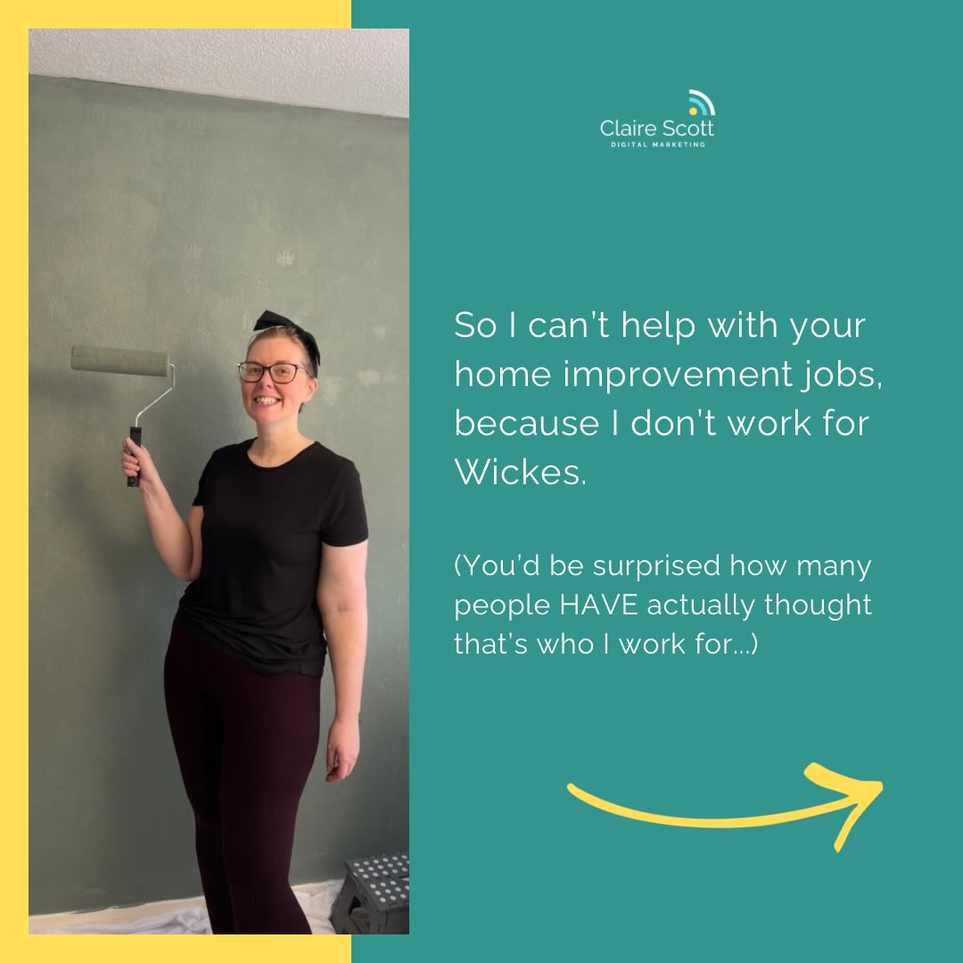 I’d like to think I offer many different services in my line of work, but DIY isn’t one of them…
To clarify, I’m a @wix Legend Partner supporting small businesses to improve their online digital presence through website and graphic design 💻
I’m not affiliated with or design for @wickes … 😉
So if you - or someone you know - is seeking support designing, improving or developing their Wix website… you know who to get in touch with.
Drop me a DM or head to my website to find out more (link in bio)
☺️