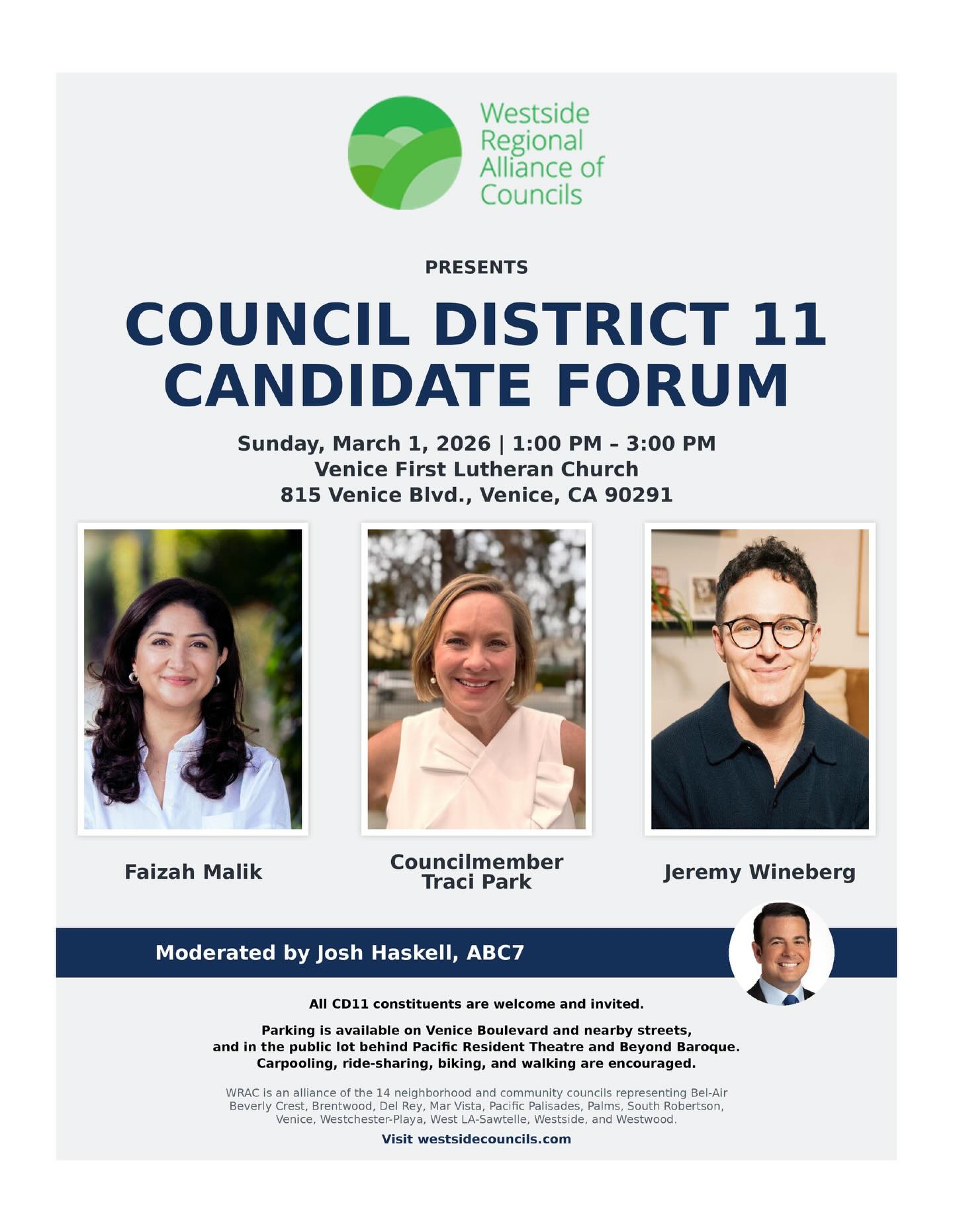 The Neighborhood Council would like to invite all of our CD11 neighbors to come out and hear about issues and areas of focus during this coming Sunday’s Candidate Forum! #cd11 #delrey #localelections