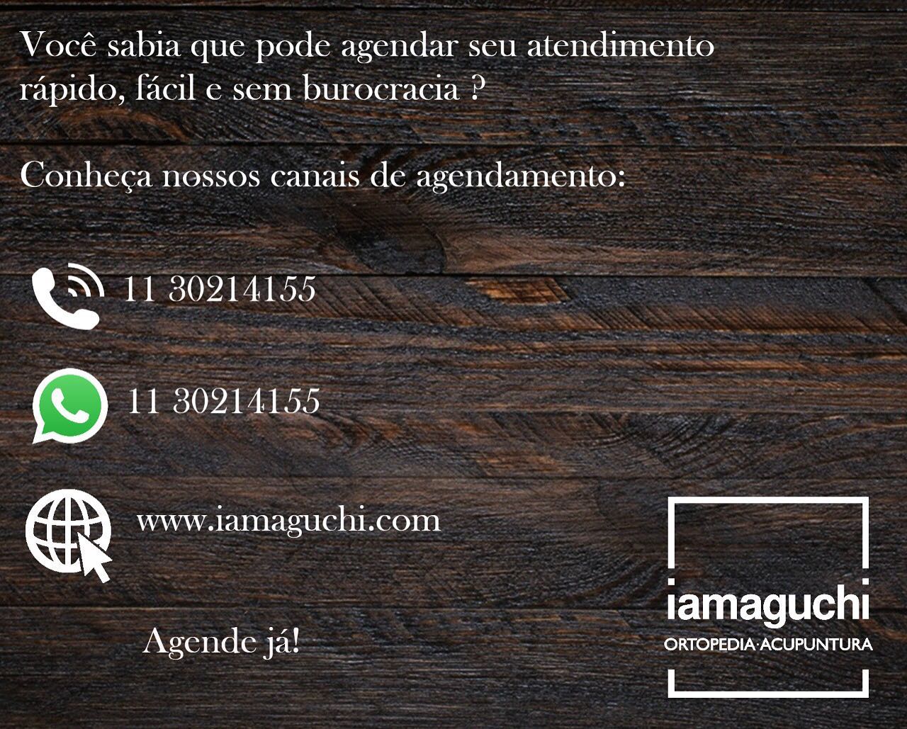 Você já conhece nossos canais de atendimento?
Agora está cada vez mais fácil de agendar!
Agende agora mesmo.
#clinicaiamaguchi
#ortopediaetraumatologia
#acupunturaauricular