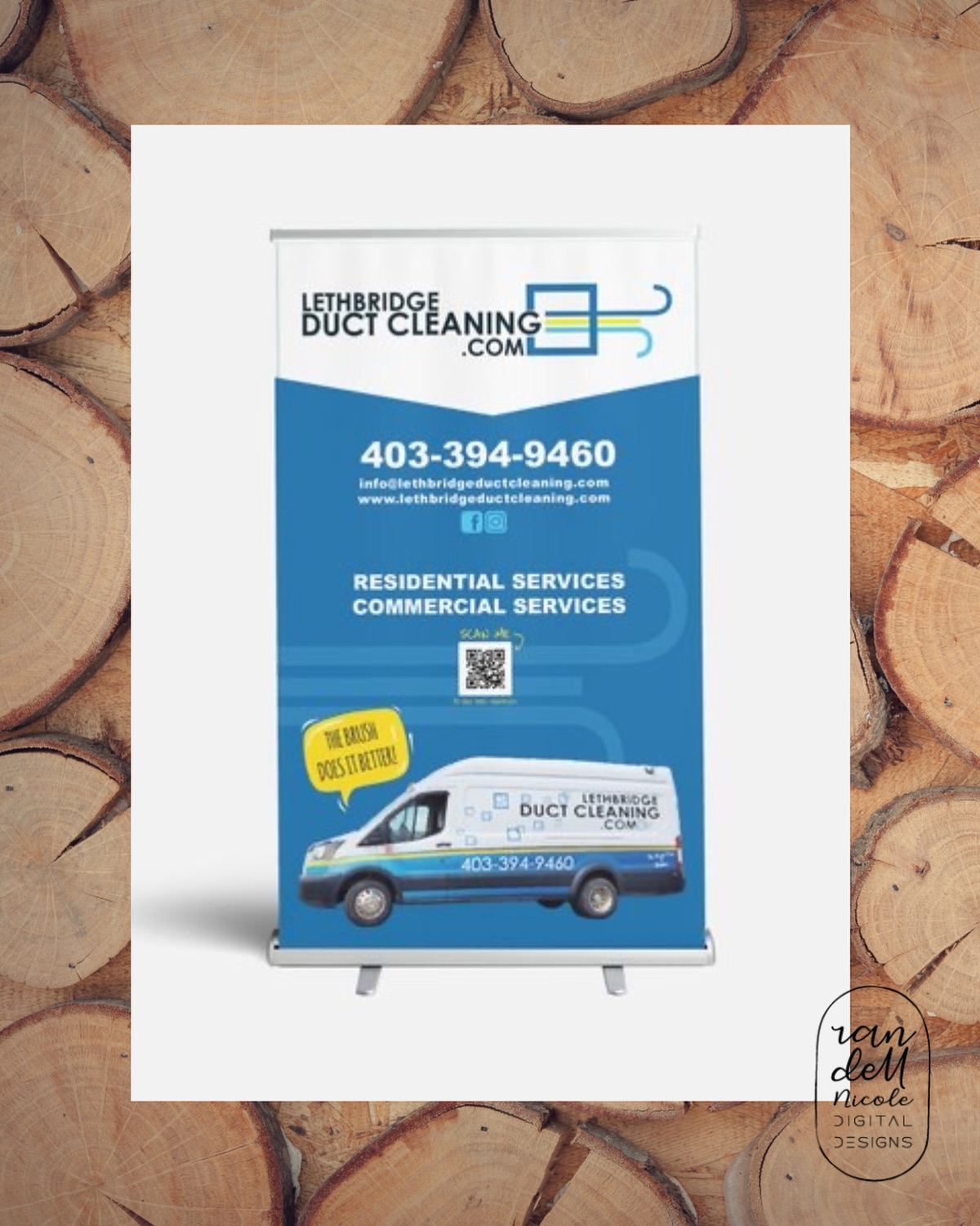 Retractable banner - offer design and print on multiple sizes
#graphicdesign #printmaterial #advertising #smallbusiness #yqllocal @lethbridgeductcleaning