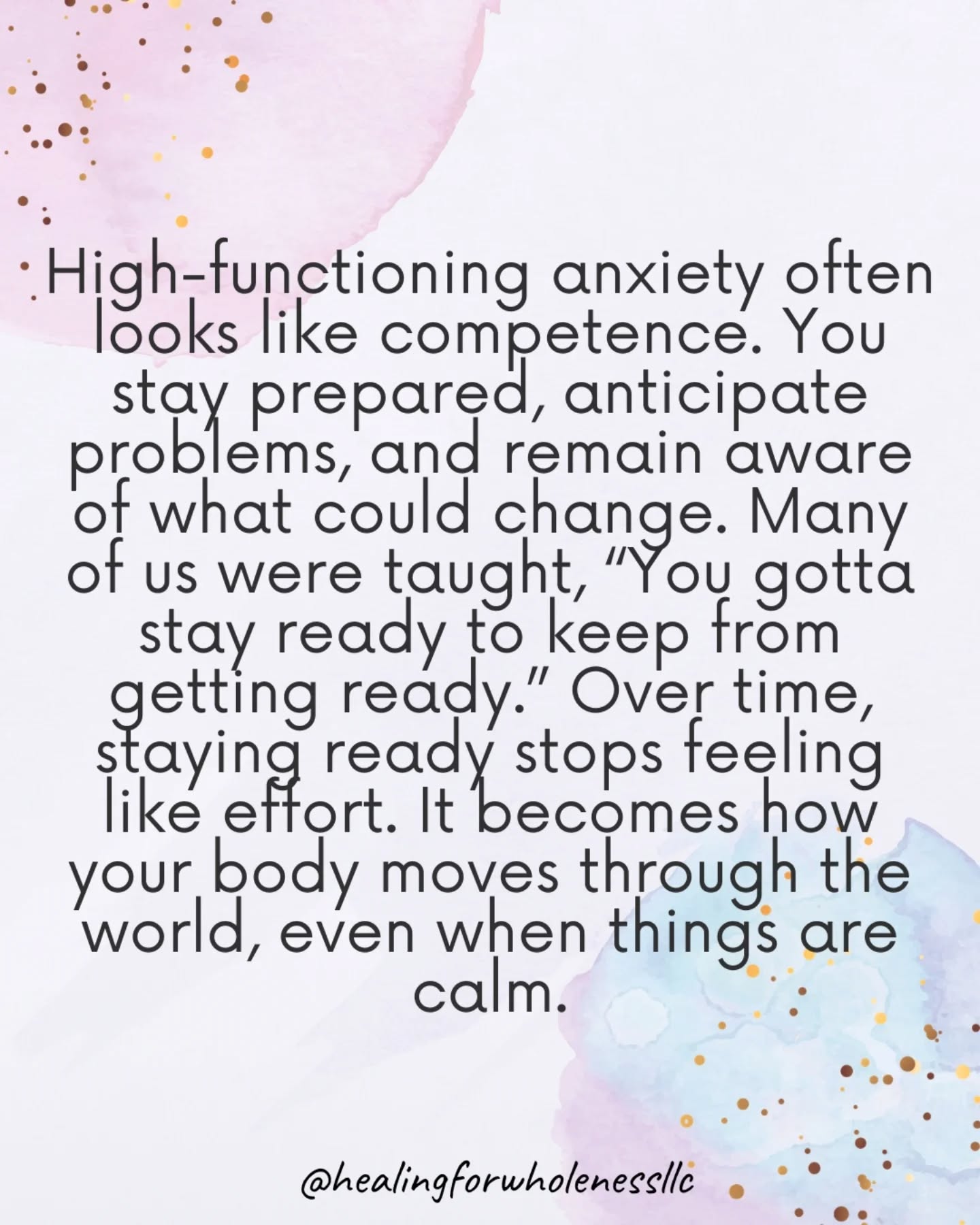 Many of us grew up hearing, “You gotta stay ready to keep from getting ready.”
For a lot of Black folk, that was not just advice, it was survival. You learned to: anticipate, prepare, and stay aware of what could shift at any moment.
This way of moving through the world can make you highly capable. It can also make it difficult to fully relax, even when things are stable... even when nothing is wrong.
After a while, your body stops distinguishing between what is happening now and what once was.
Staying ready becomes your baseline.
#highfunctioninganxiety
#overfunctioning
#blackwomensmentalhealth
#hypervigilance
#traumainformedtherapy