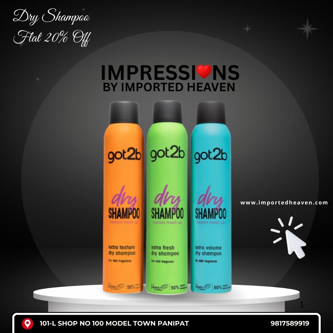 Dry shampoos are also available at ImportedHeaven.com 💁♀️✨
Order now and get 20% OFF – hurry up before the stock runs out! 🛍️🔥
📍Model Town Panipat
🔗 importedheaven.com
#importedheaven #panipat #dryshampoo #girls #boys