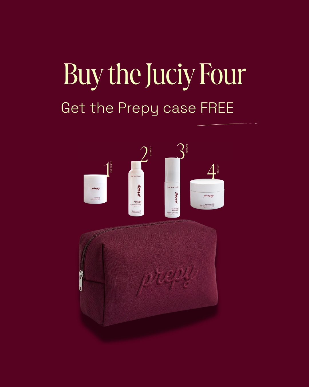 The Juicy 4 just got a little upgrade 💗
For a limited time, when you grab the Juicy 4, we’re throwing in our signature cosmetic case (RRP $42) for free.
No codes.
No fuss.
She’ll automatically land in your cart.
She fits your full routine, looks cute on your shelf, and makes travelling with your lineup way too easy.
We just love spoiling our Prepy hons a little (or a lot)
Available while stocks last.
Shop now at Maxandlouie.co.nz ✨
