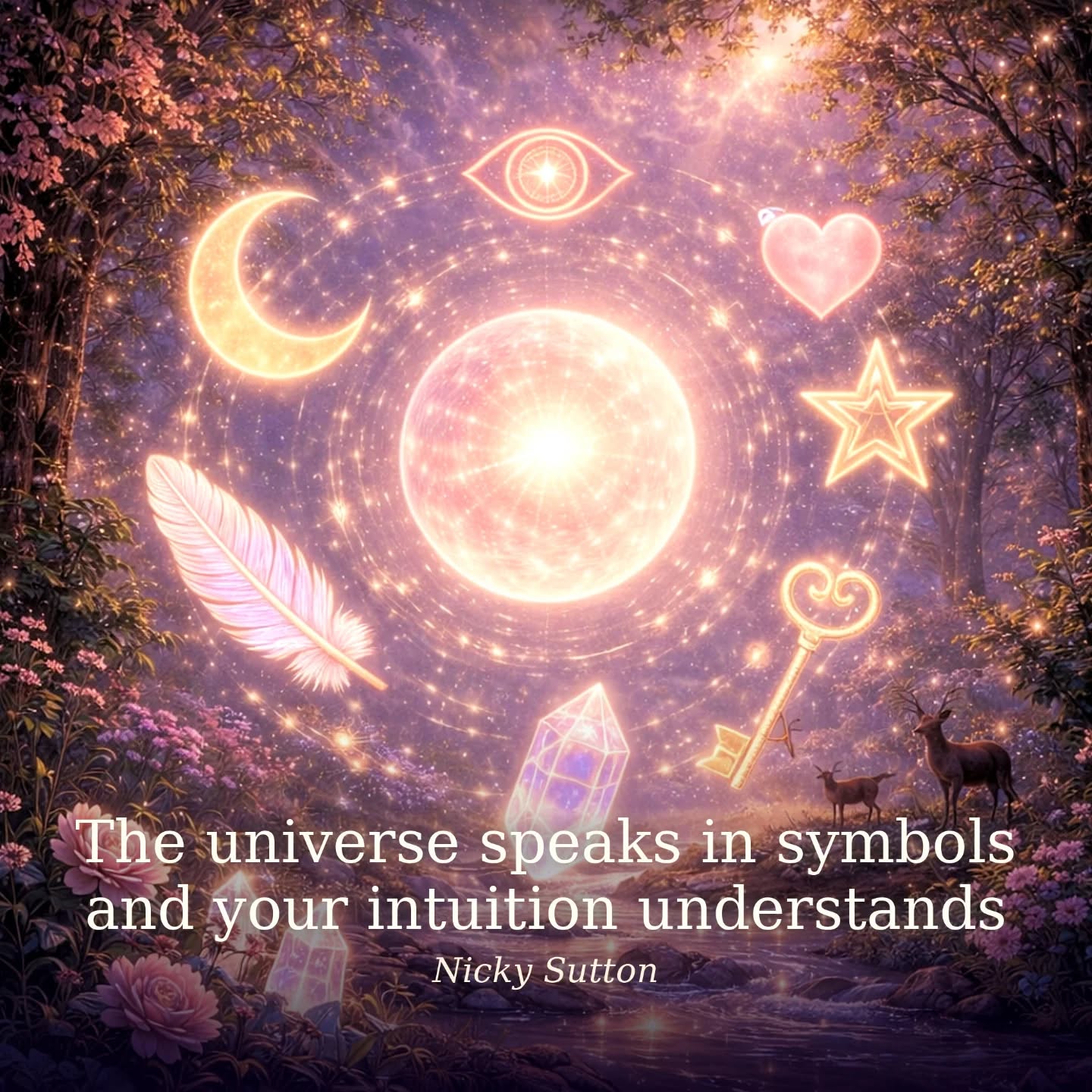Symbols are the bridge between the visible and the unseen.
Your intuition is the translator.
The more you honour your inner knowing, the clearer the guidance becomes.
What symbols have been showing up for you lately? ✨
I have a new sleep meditation called The Universe Speaks in Symbols if you feel drawn to explore this more deeply.
Lots of love,
Nicky x
❤️
#symbols #intuition #intuitiveguidance #intuitiveguidance #symbolism