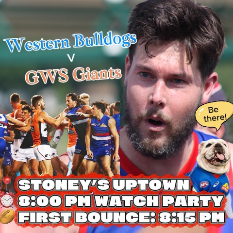 🐶 Bulldogs! Footy is back!
The AFL season has kicked off and we’re getting together to watch the Western Bulldogs take on GWS next Friday, March 13.
📍 Stoney’s Uptown - 1035 E 17th Ave, Denver, CO 80218
⏰ 8:00 PM meetup
🏉 First bounce: 8:15 PM
Come grab a drink, watch the game, and kick off the season with fellow Dogs fans. Let’s pack the place out! 🔴⚪🔵
