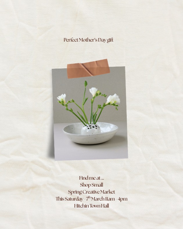 This Saturday...
Find Silverceramics @shopsmall.popup Creative Spring Market with handmade ceramic vases and pottery.
Perfect timing for Mother’s Day gifting 🌷
See you there...
Saturday 7th March, 11am - 4pm
Hitchin Town Hall