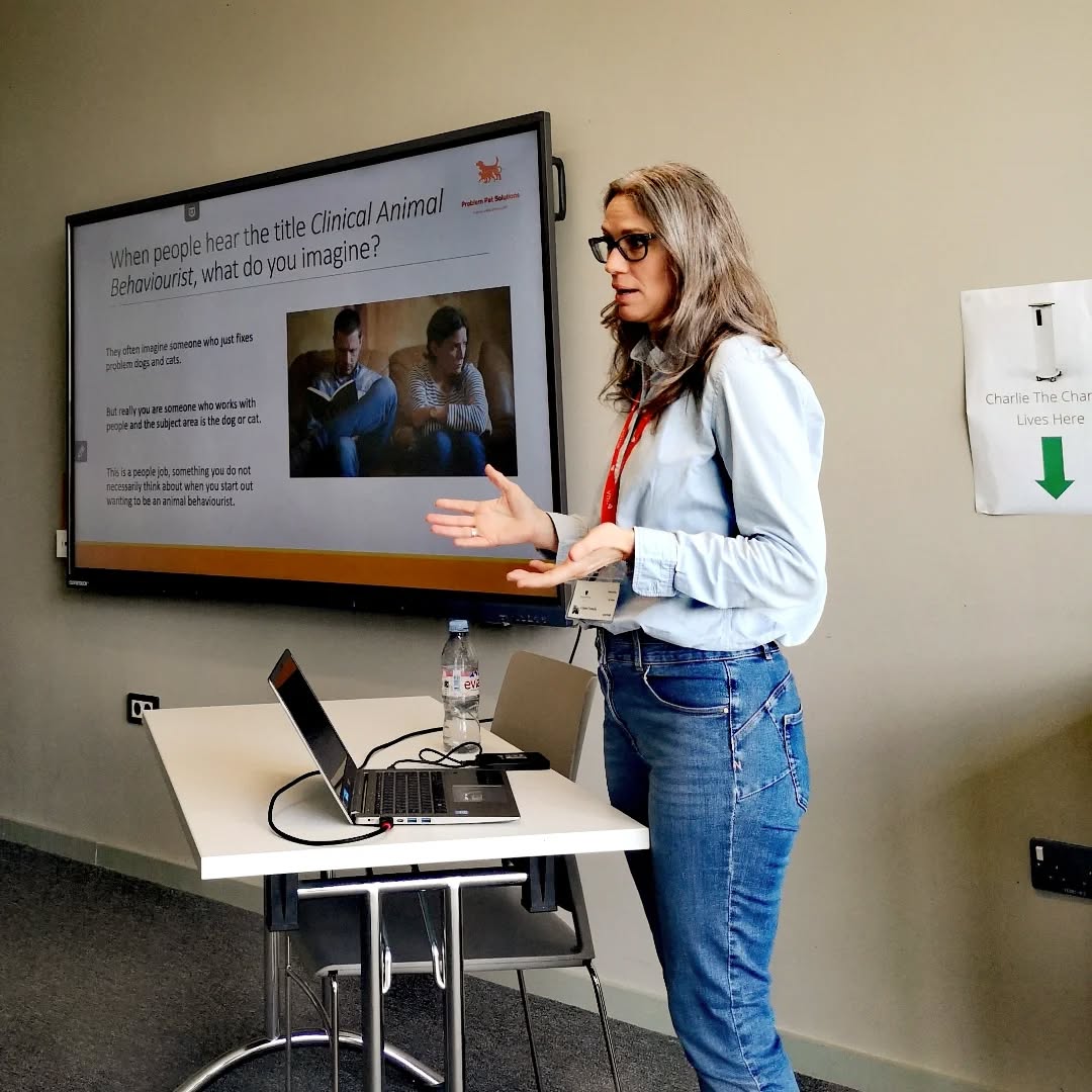 Amy and I, were invited to Plumpton College today to talk about routes into animal related careers. We discussed how to become a clinical animal behaviourist and what this encompasses. We would be happy to do this more and extend talks to any groups that might be interested learning about animal behaviour and working within the industry π.
#animalbehaviour #dogbehaviourist #dogbehaviour #clinicalanimalbehaviourist #publicspeaking