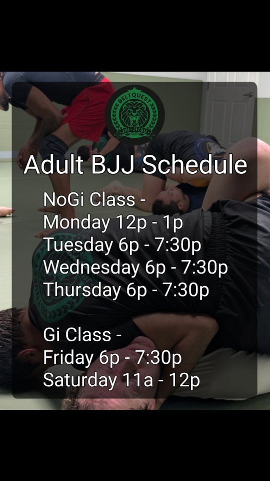 Come train with us. We offer BJJ classes all week for all levels.
NoGi Class -
Monday 12p - 1p
Tuesday 6p - 7:30p
Wednesday 6p - 7:30p
Thursday 6p - 7:30p
Gi Class -
Friday 6p - 7:30p
Saturday 11a - 12p
#brazilianjiujitsu #bjj #westorangenj #grappling #nogi