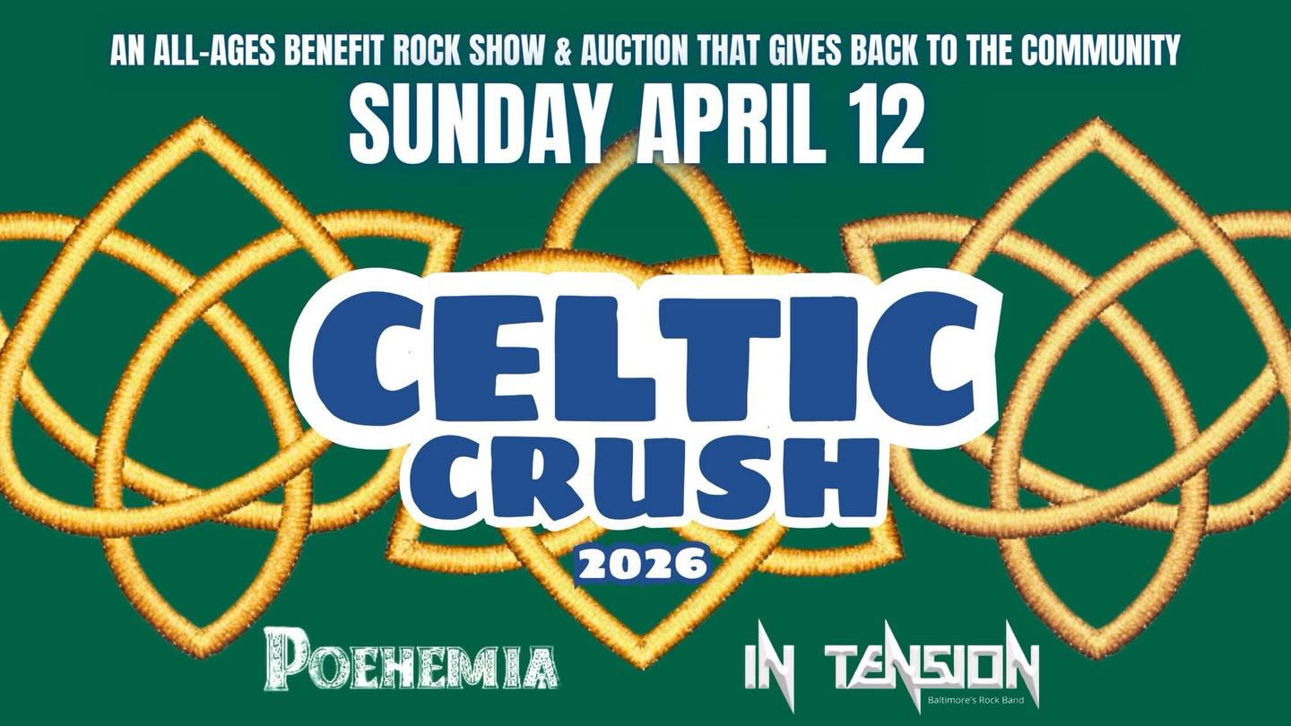 Celtic Crush is back for the 11th year!
Join us at LoonAsea on April 12 for our annual fundraiser featuring:
☘️ Live music by Poehemia and In Tension
☘️ McHale School of Irish Dance performance
☘️ Silent and live auction
☘️ Raffles and prize wheel
☘️ Activities for the wee ones
A portion of the proceeds benefiting Blue Ribbon Project, SARC Harford County and Helping Up Mission