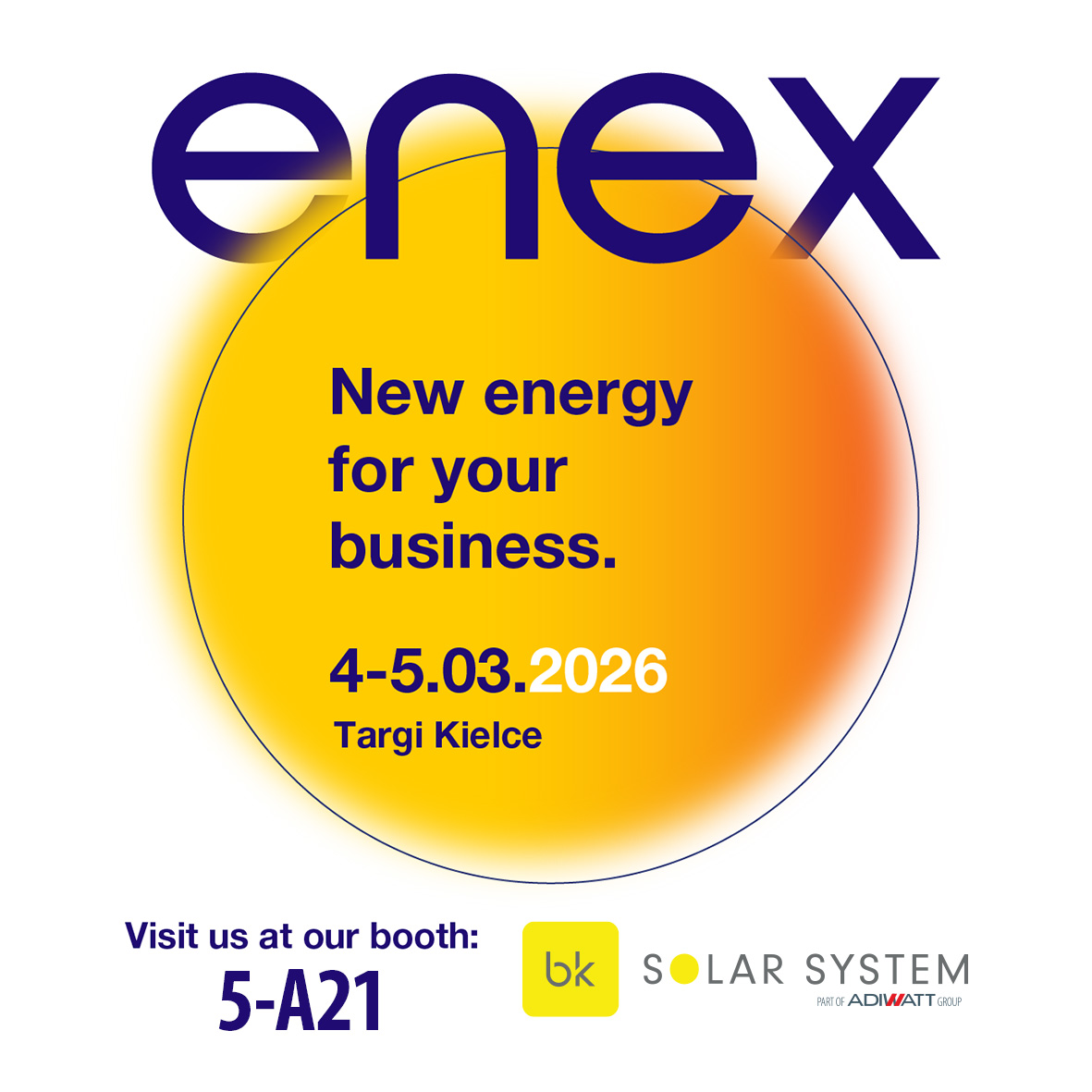 ENEX 2026 – Innovation trifft Erfahrung
Auch in diesem Jahr sind wir wieder auf der ENEX in Kielce, der größten Fachmesse für erneuerbare Energien in Polen, vertreten.
Am 4. und 5. März präsentieren wir auf unserem großen Messestand (Haupthalle, Stand 5-A21) unsere neuesten Lösungen rund um moderne Photovoltaik-Unterkonstruktionen. Als langjähriger Hersteller stehen wir für durchdachte Systeme, höchste Qualität und praxisnahe Innovationen. Entdecken Sie unsere aktuellsten Montagesysteme für:
· Aufdach-Photovoltaikanlagen
· Freiflächen-Photovoltaik
· Carport-PV-Lösungen
Erleben Sie unsere Produkte live, tauschen Sie sich mit unserem Team aus und profitieren Sie an beiden Tagen von attraktiven Messerabatten. Ein Besuch lohnt sich also!
Wir sehen uns in Kielce!
#messe #tradefair #bksolarsystem #bksolarezukunft #solarmountingsystems #pvmontagesysteme #carportpv #photovoltaik #photovoltaic