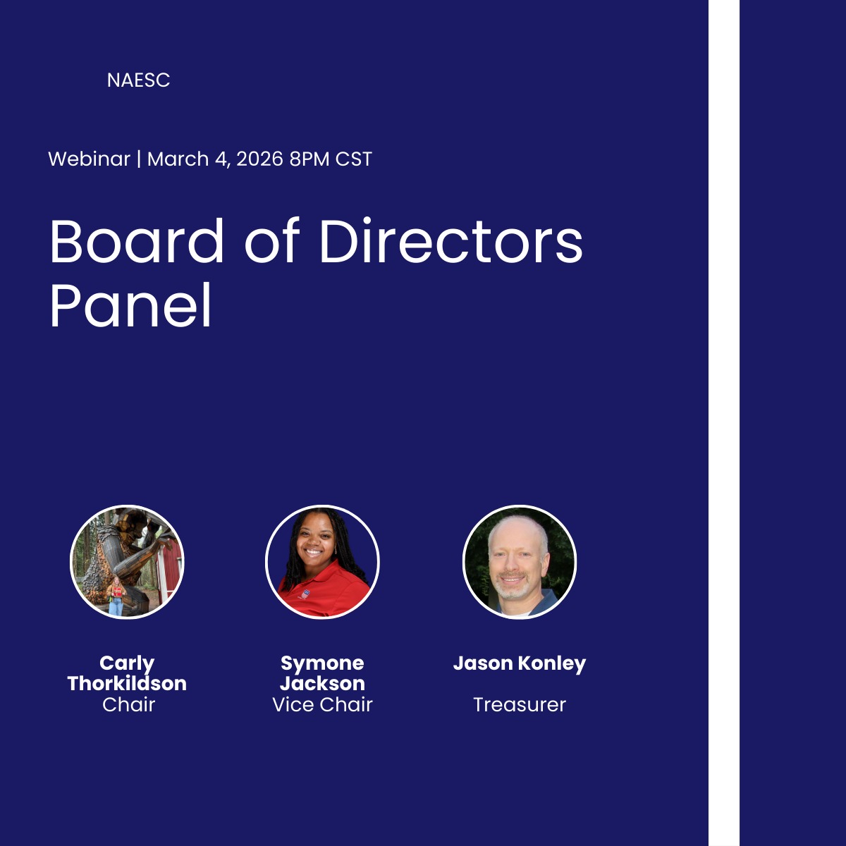 Join us TODAY for a industry panel webinar hosted by some of our lovely members of the Board of Directors! It begins at 8 pm, and you will get to know the executives of our Board and what they do to keep NAESC running behind the scenes! Copy and paste the link below into your browser to join: https://teams.microsoft.com/meet/27298665770909?p=4cGwY0FG5nEaGLOQFr
We are looking forward to seeing you there!!