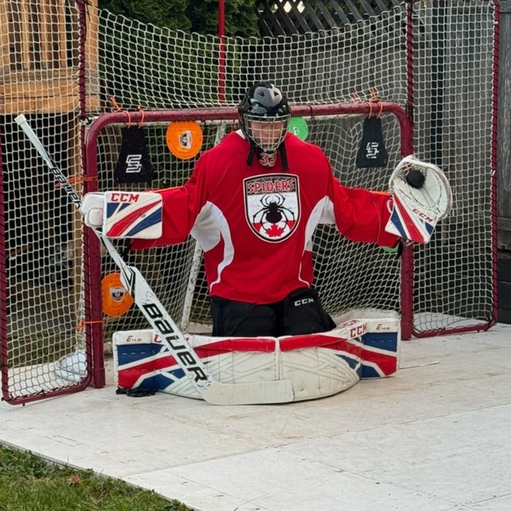 Great job Colton on making your own goalie. To make shooting practice fun, you have to be creative 🏒💥
