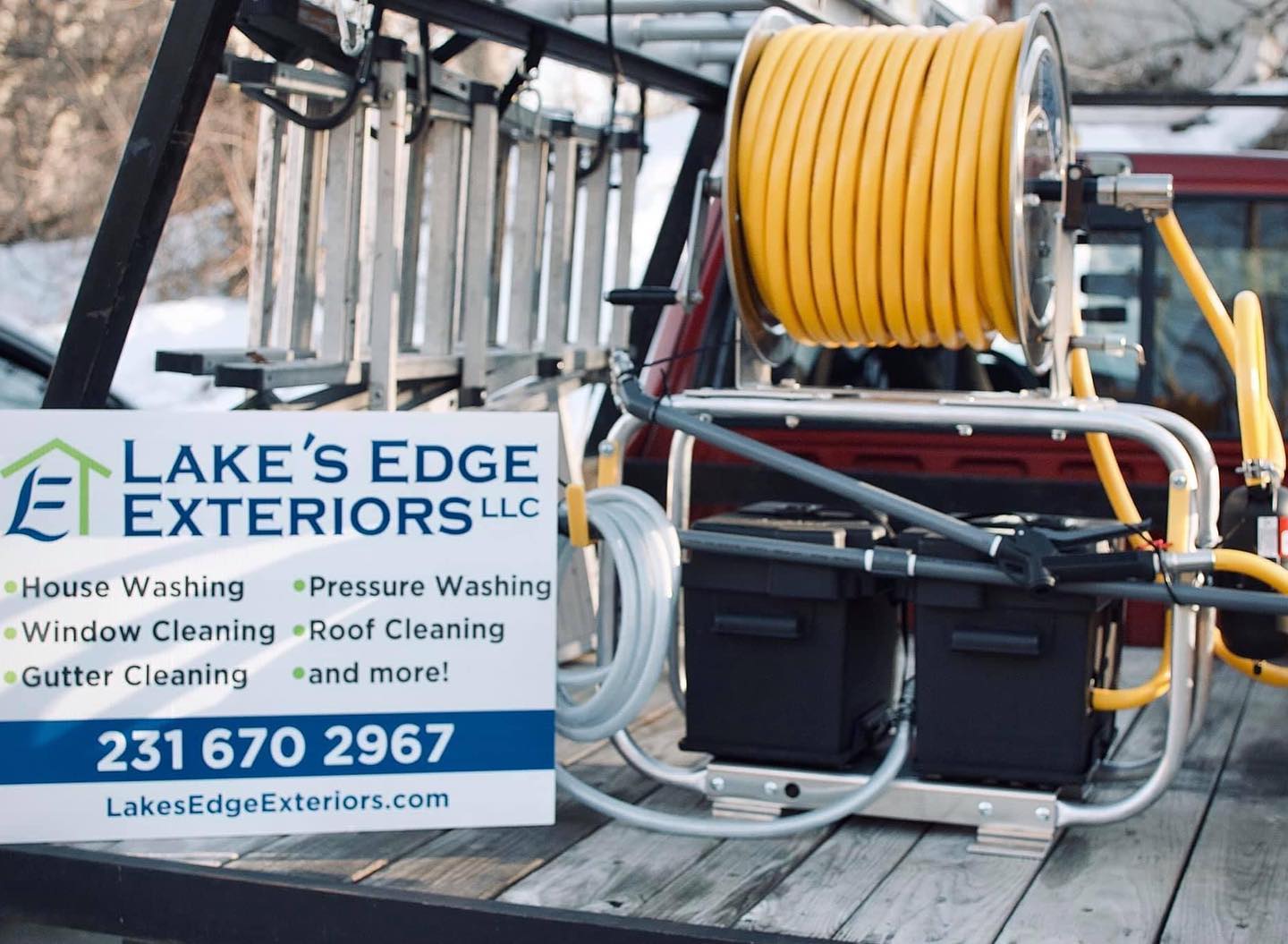 A new season calls for a new and improved soft washing rig! Dirty siding or mossy roof? Don't replace them unless you absolutely have to. Save your investment and have us clean them up! Check out a few of the other things we specialize in as well!
Fully Insured &
Free SAME DAY Estimates at your convenience!
Call/Text: (231)670-2967
Email: lakesedgeexteriors@gmail.com