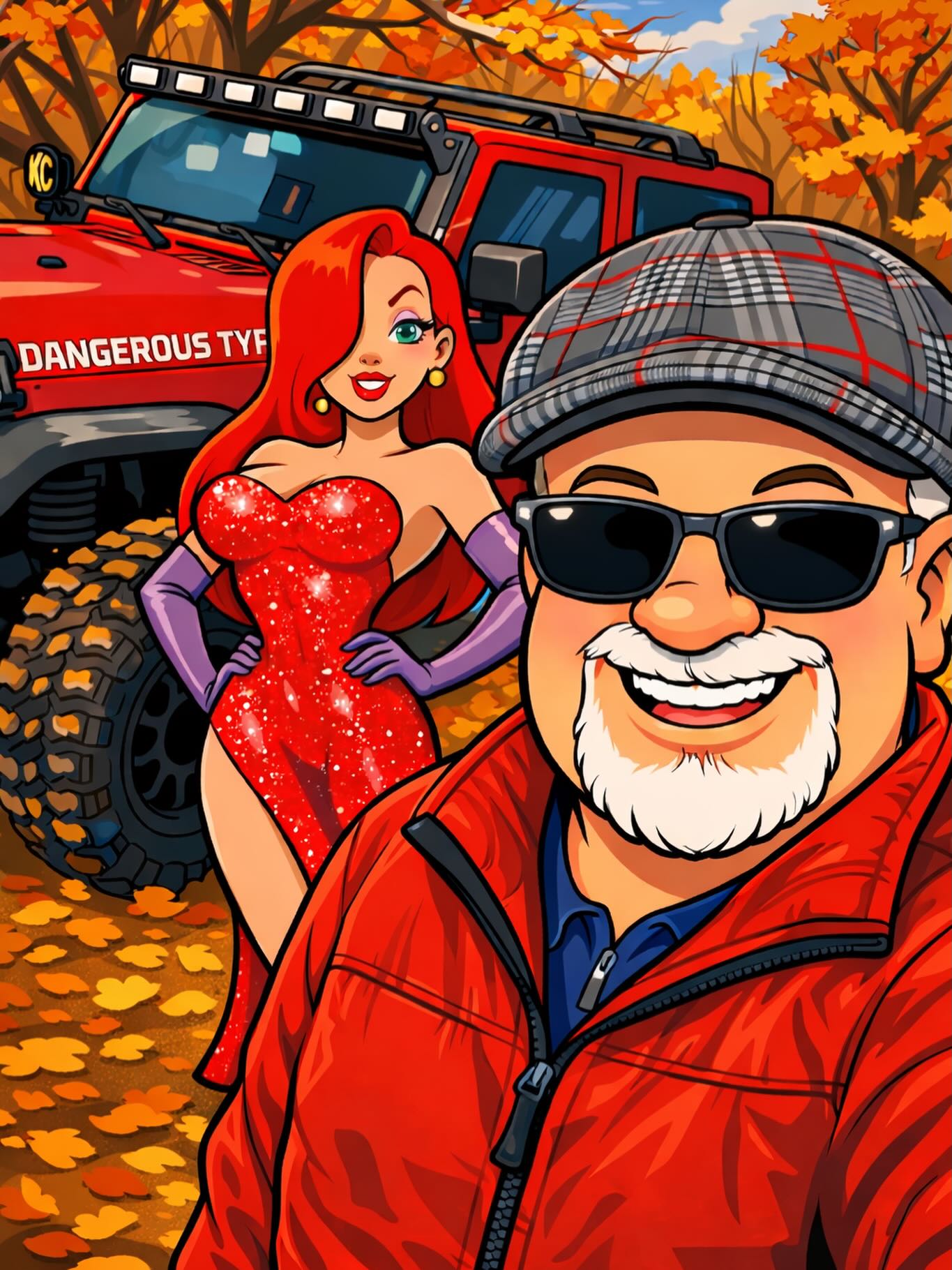 Had some fun today 😊😊. Jeeps name sake joined me, remember she’s only drawn bad😊.
#jeep #jeepwranglerunlimited #cartoon #jessicarabbit #jr_jeep